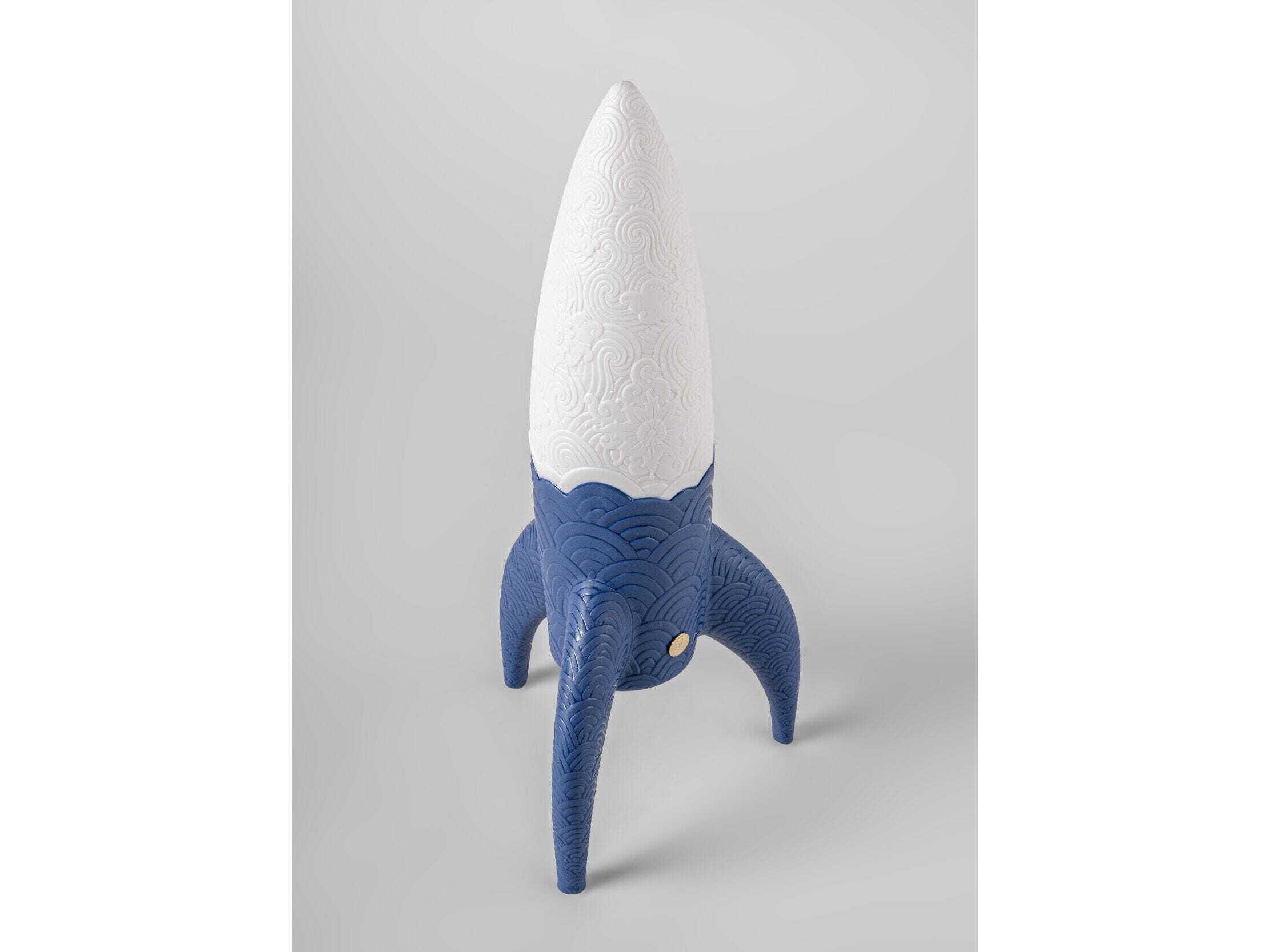 Lladro Cosmic Rocket Blue Table Lamp