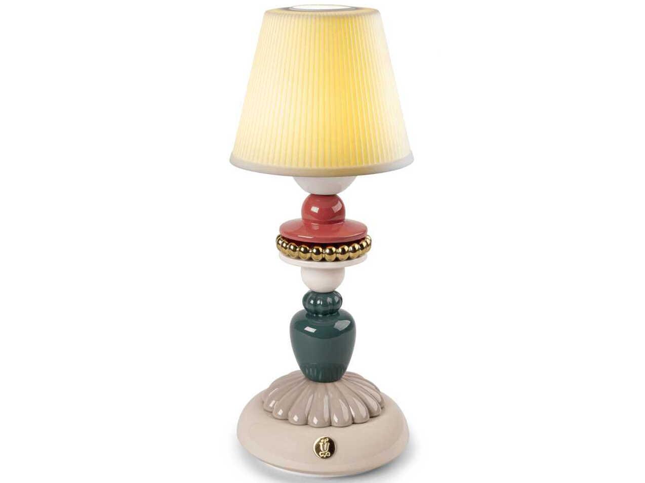 Lladro Firefly Magic Holidays Green Red Gold White Table Lamp