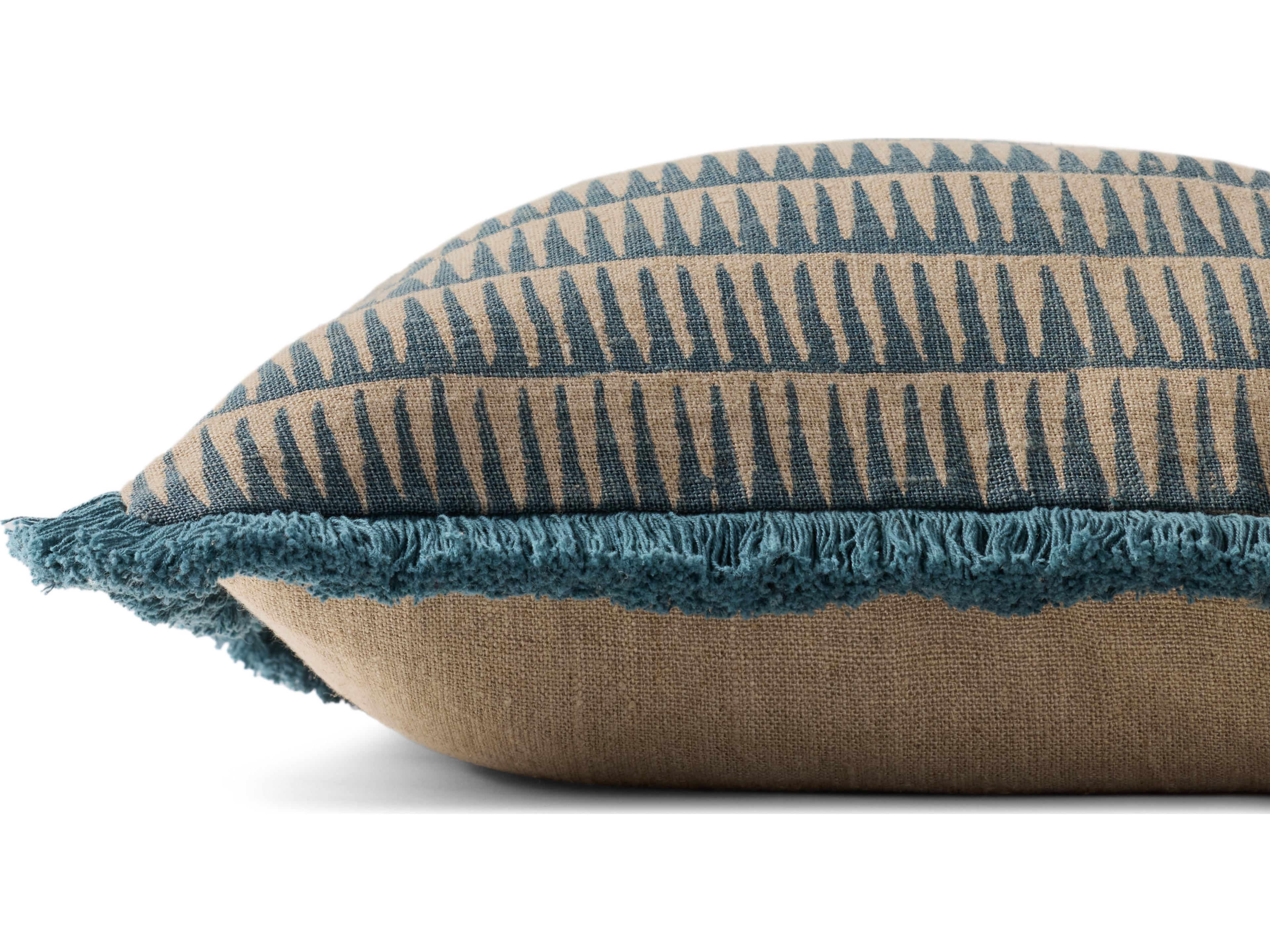 Loloi Rugs Natural Blue Pillow