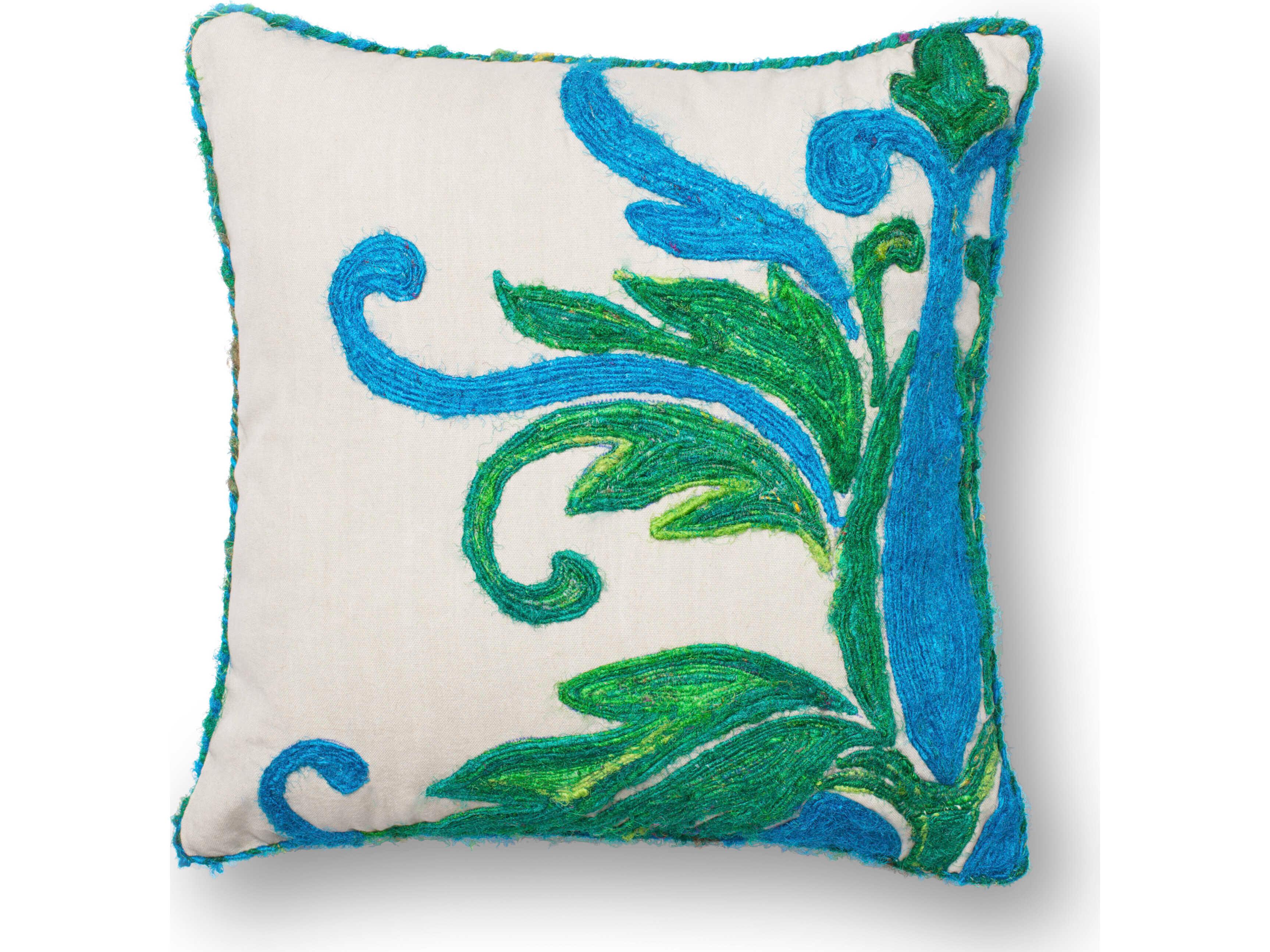 Loloi Rugs Green / Blue Pillow