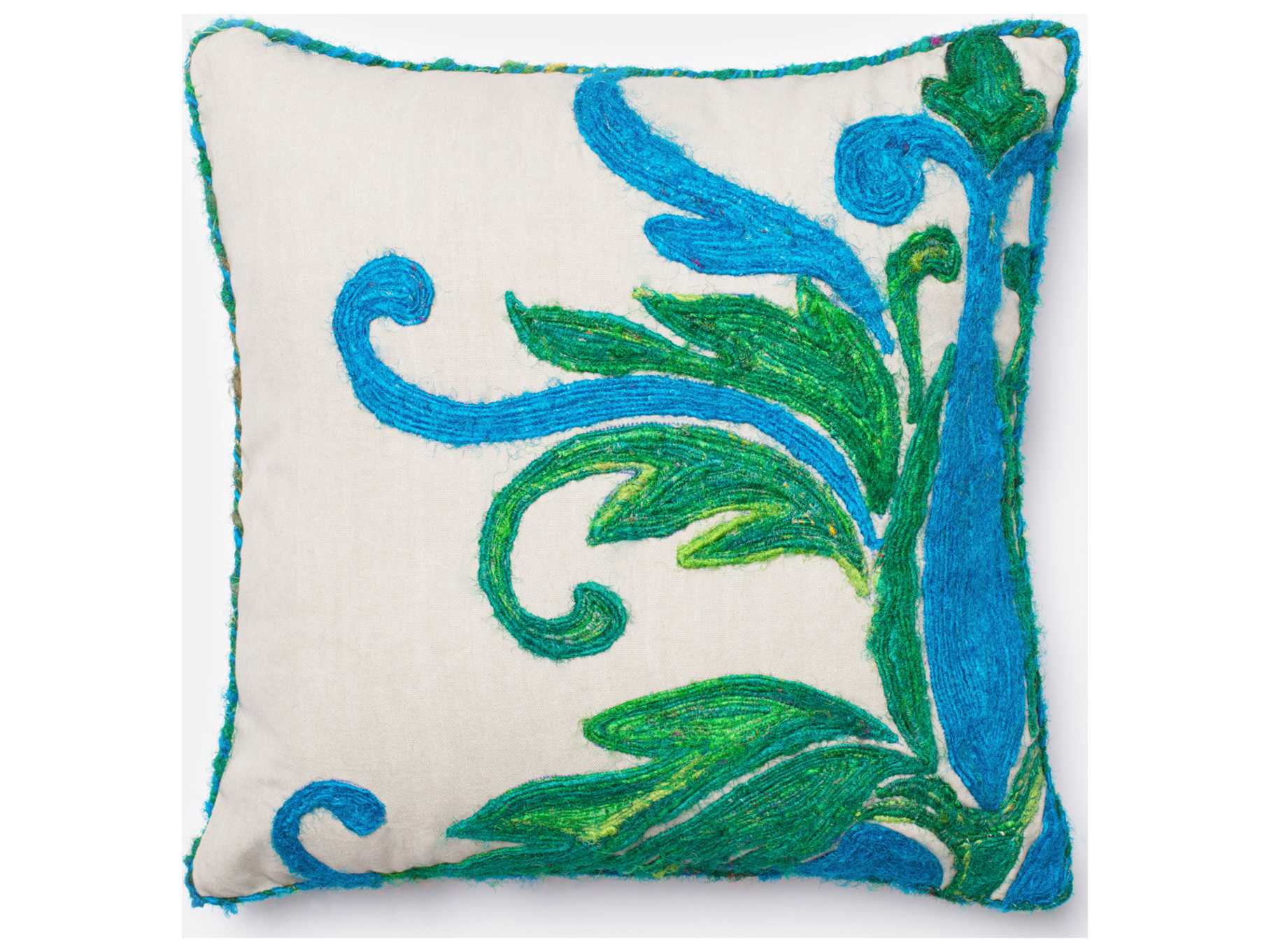 Loloi Rugs Green / Blue Pillow