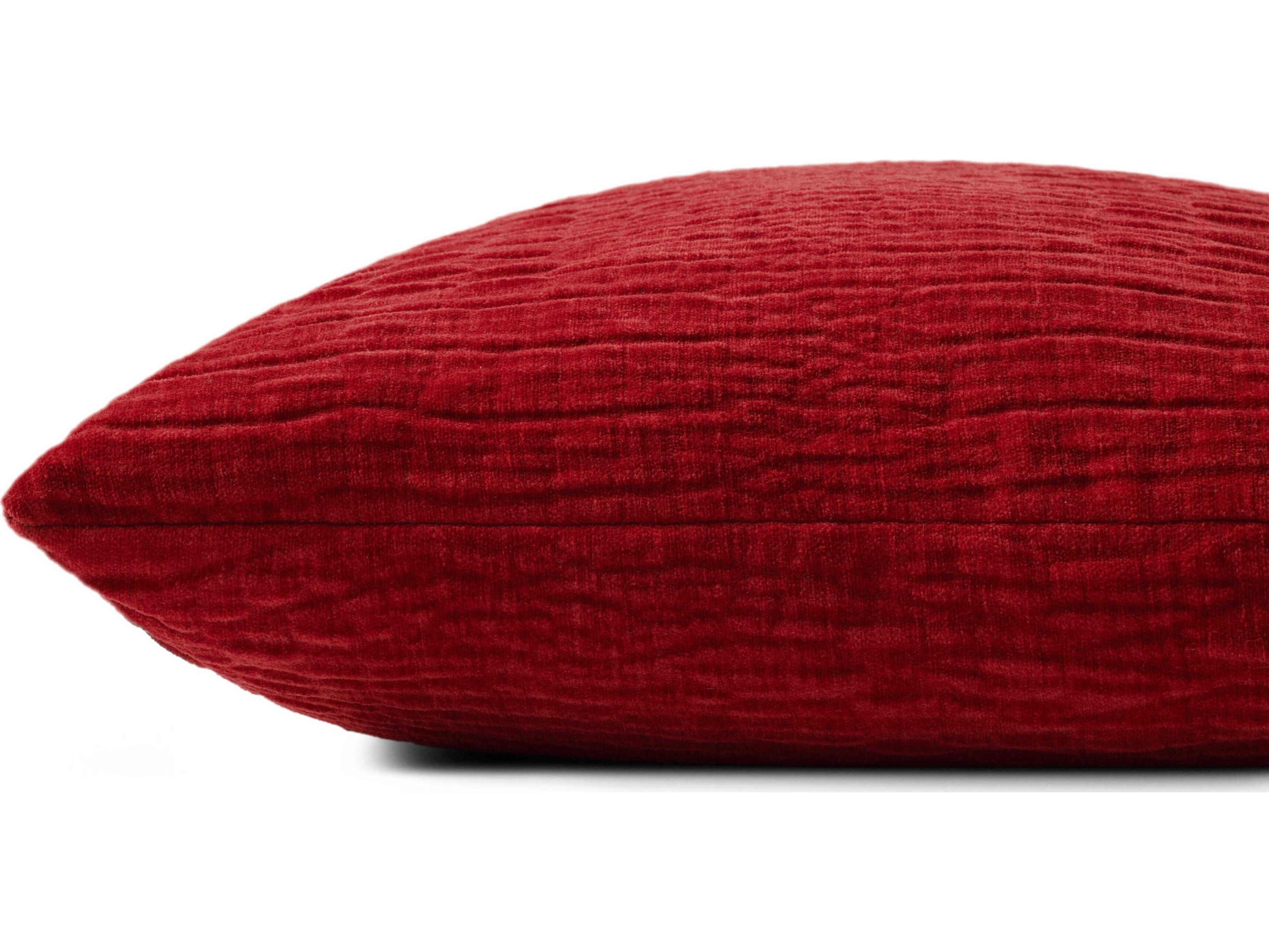 Loloi Rugs Red 22" x 22" Pillow Cover