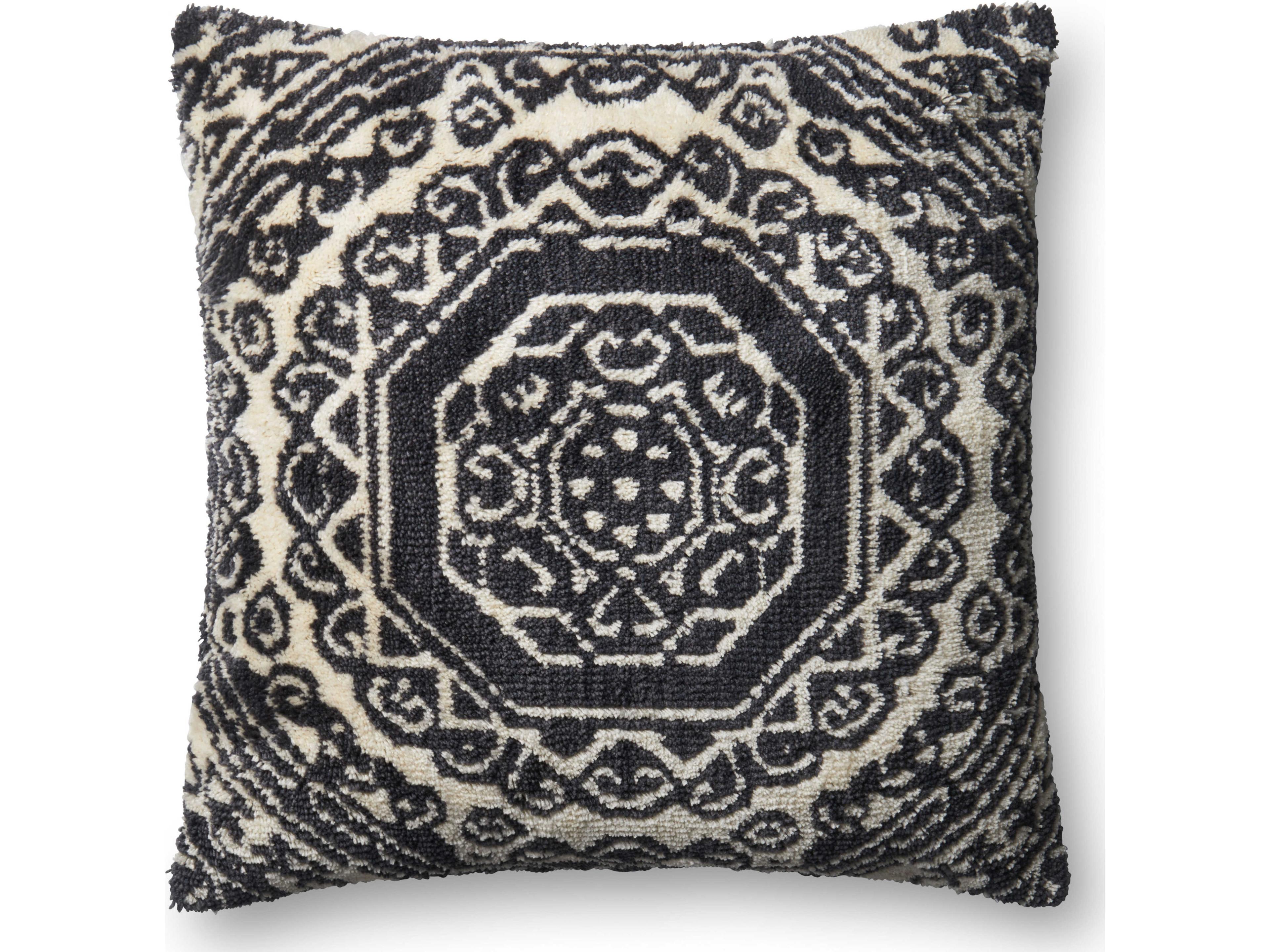 Loloi Rugs Black / White Pillow