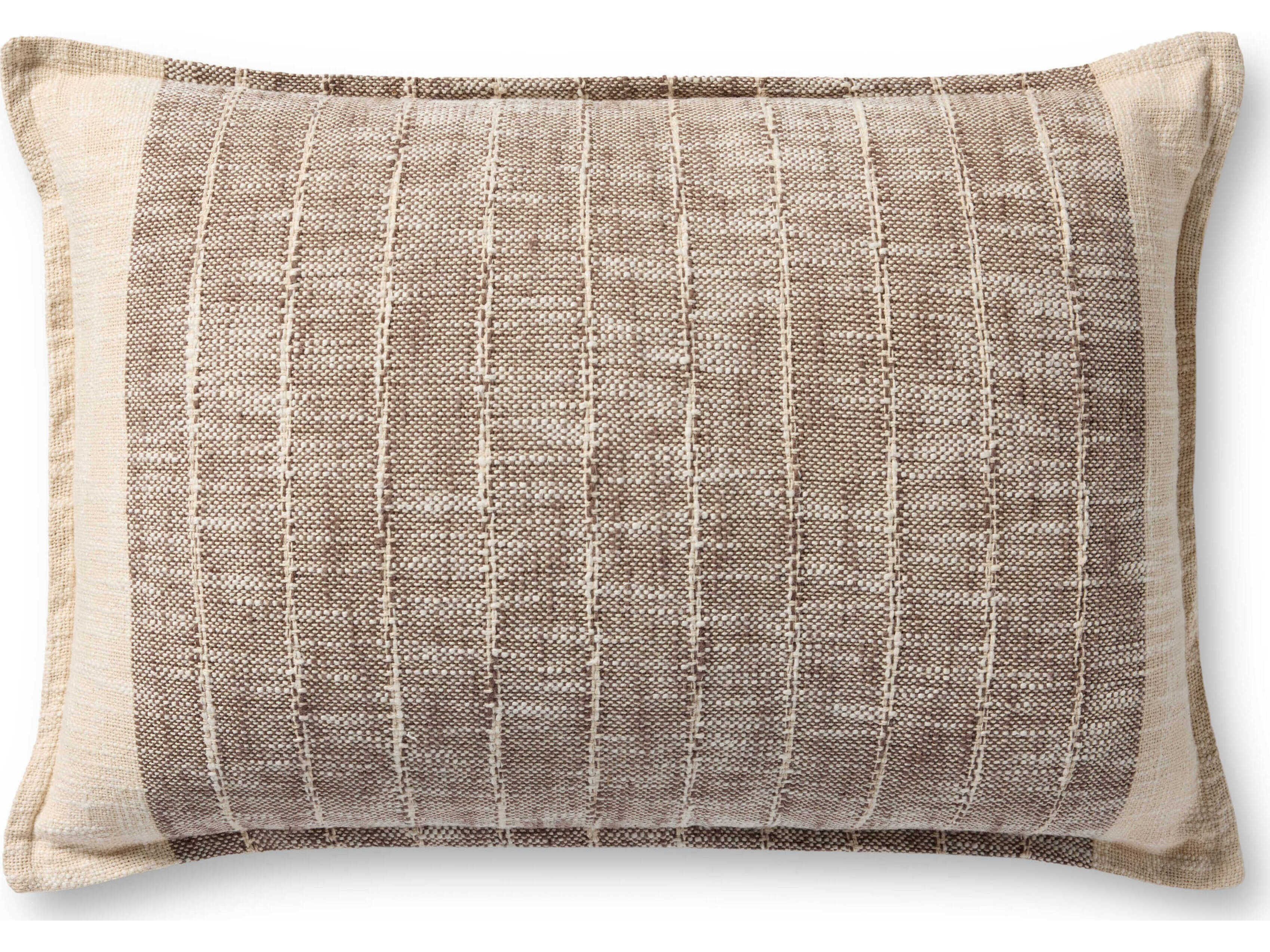 Loloi Rugs Brown Ivory 26" x 16" Pillow