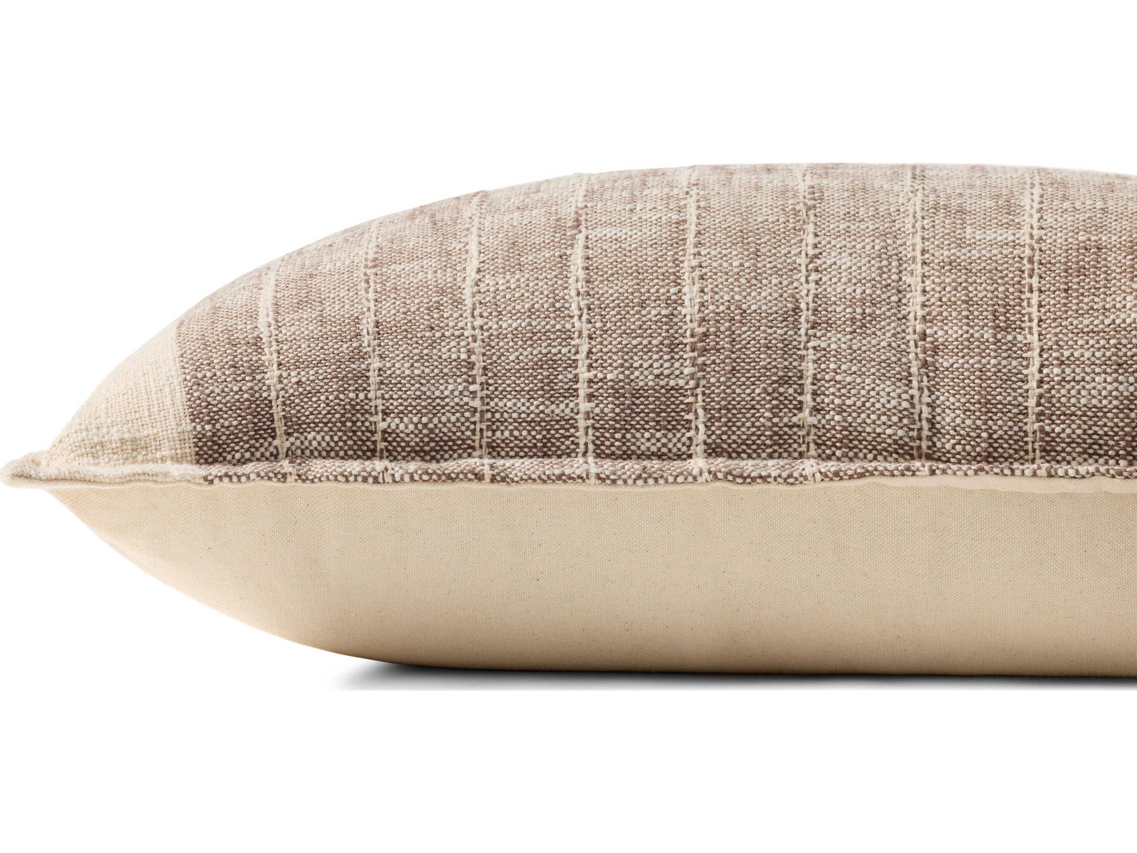 Loloi Rugs Brown Ivory 26" x 16" Pillow