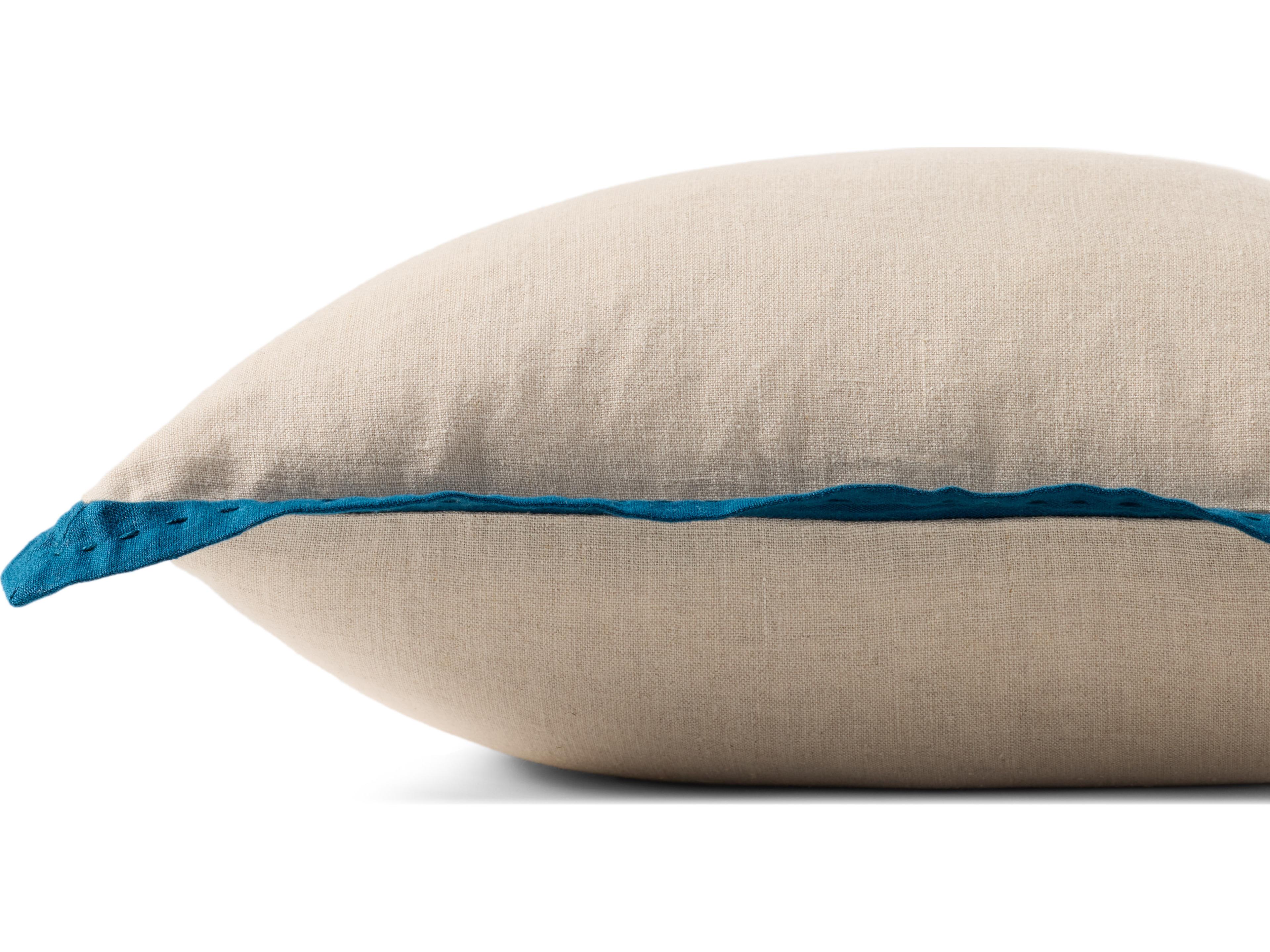 Loloi Rugs Natural Blue Pillow