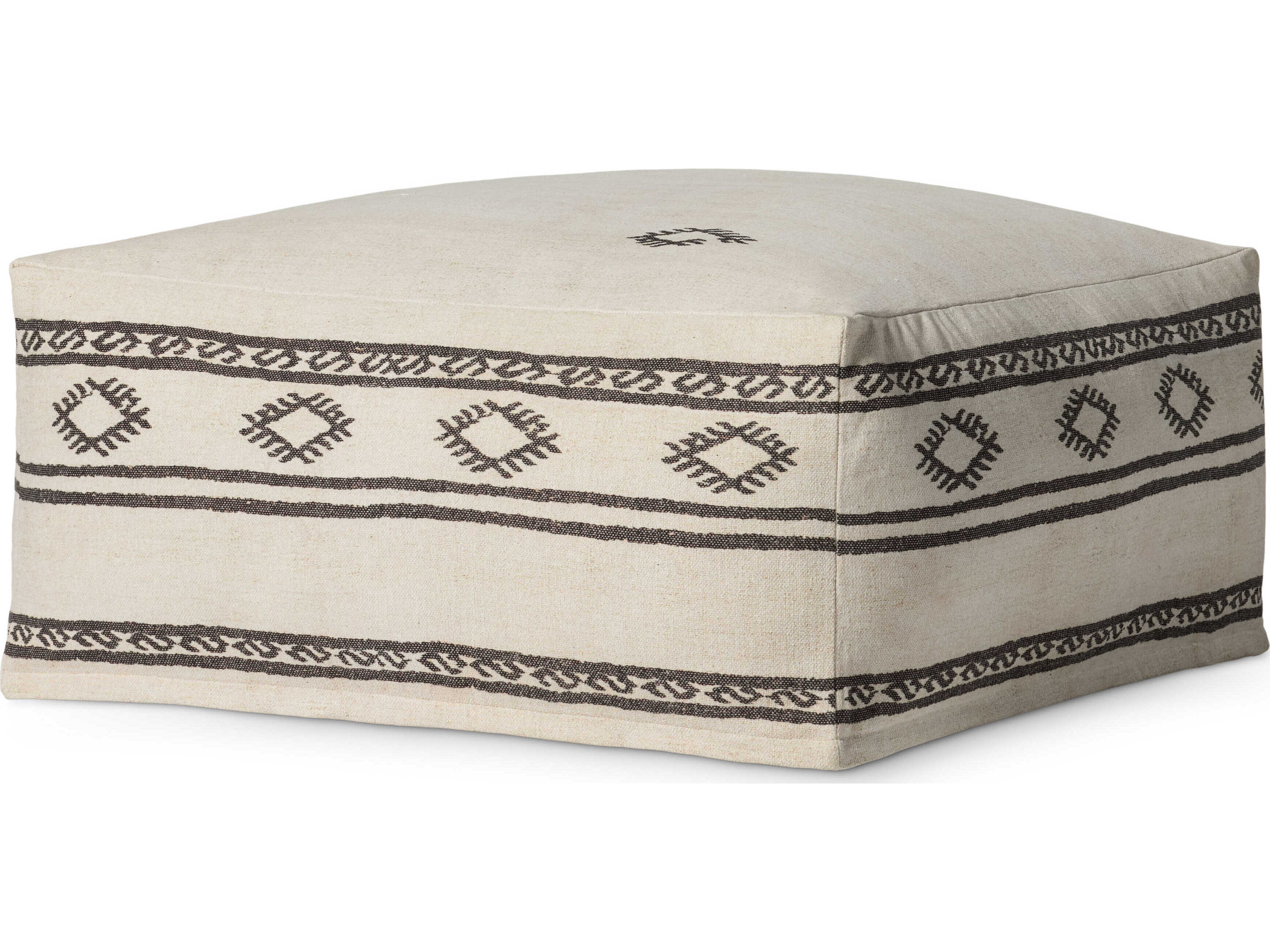 Loloi Rugs Ivory Brown Upholstered Ottoman