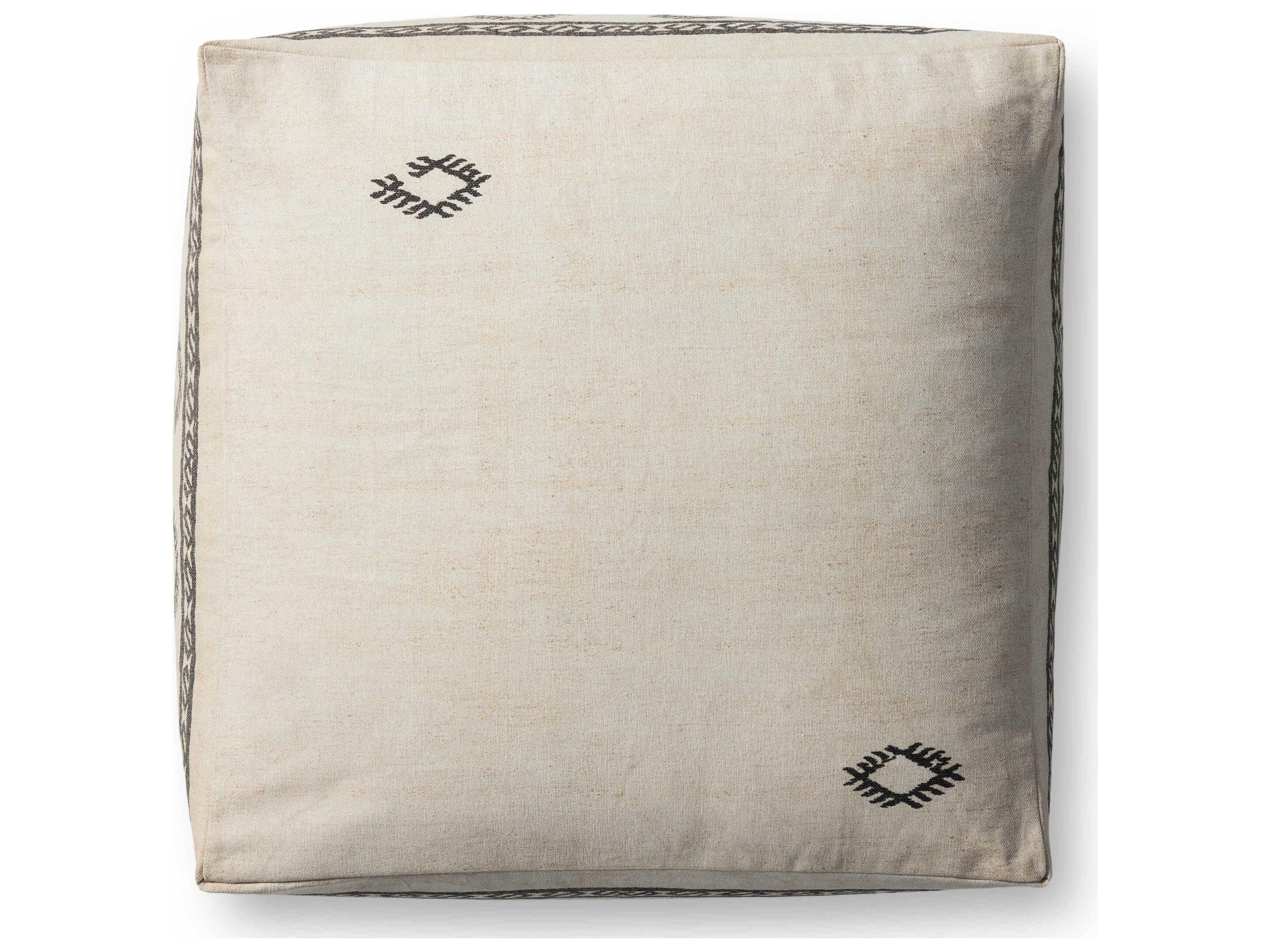 Loloi Rugs Ivory Brown Upholstered Ottoman