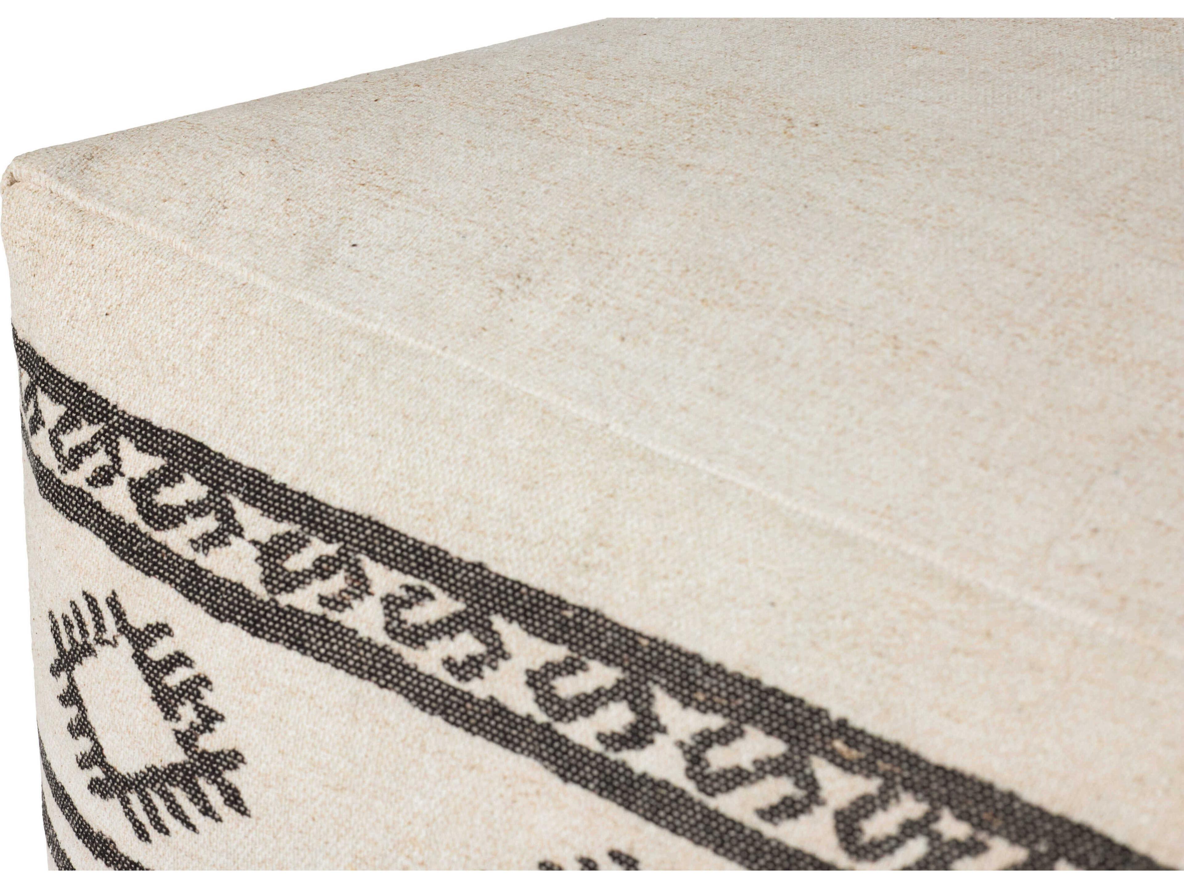 Loloi Rugs Ivory Brown Upholstered Ottoman