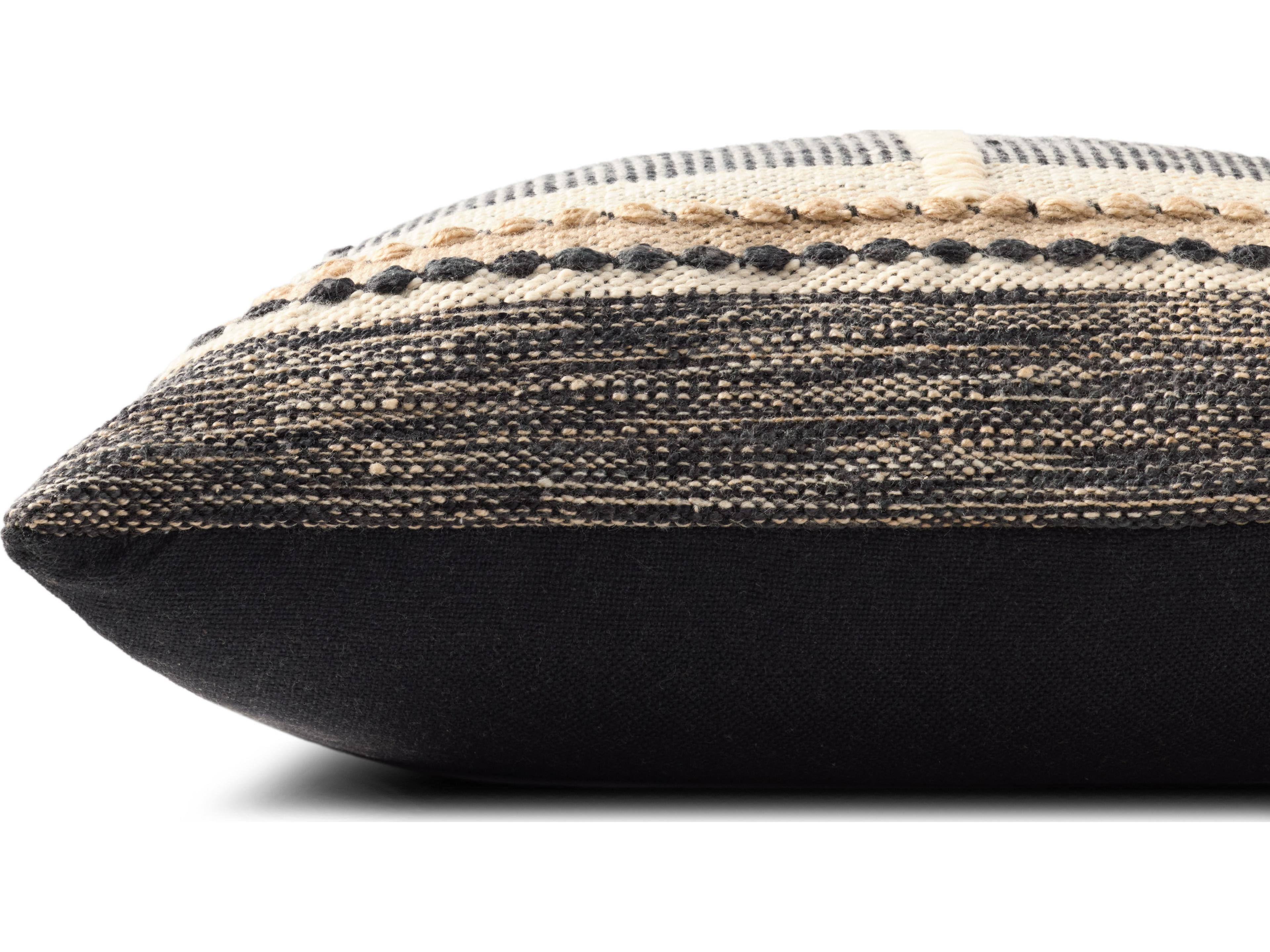 Loloi Rugs Black Ivory Pillow