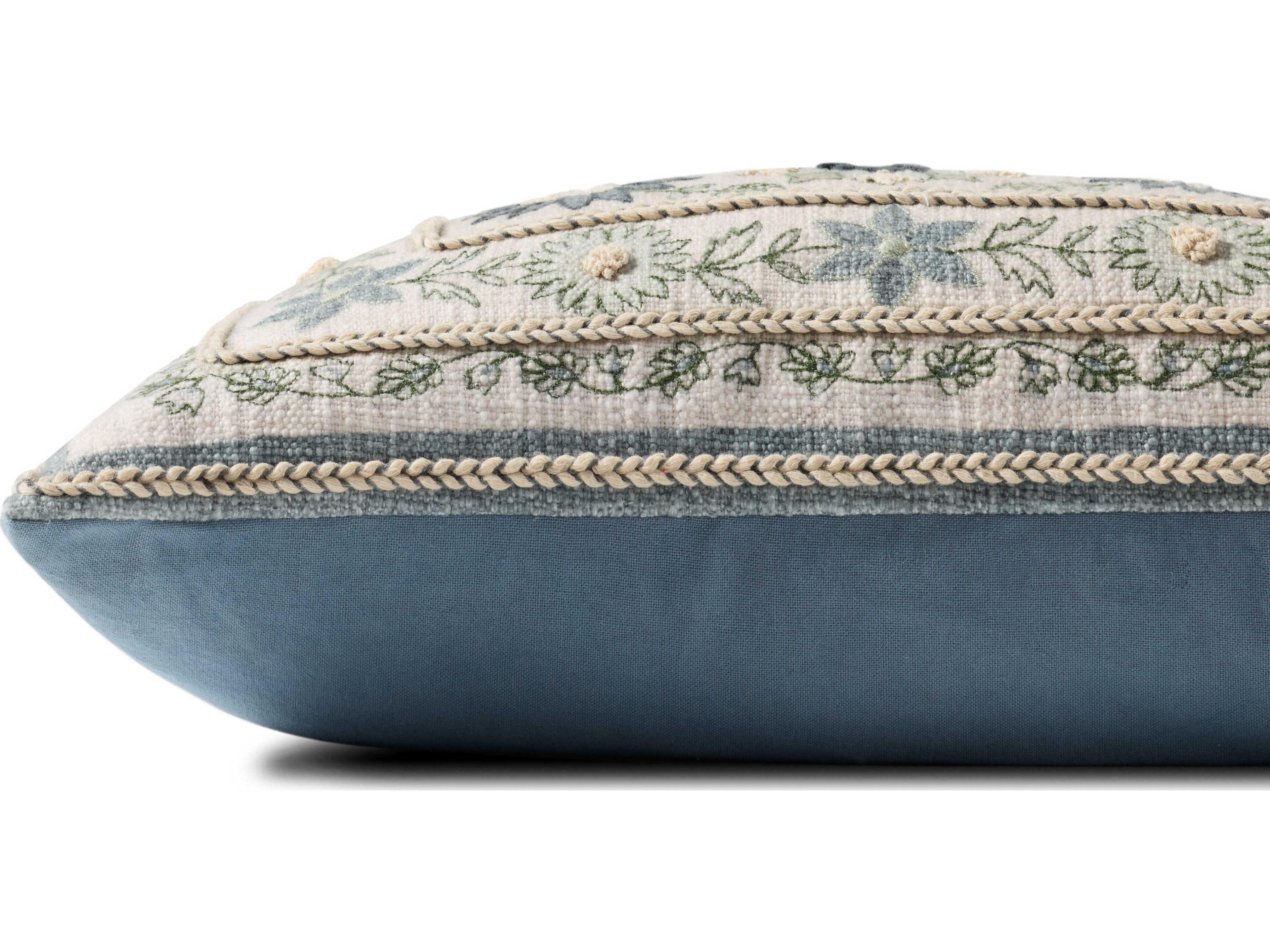 Loloi Rugs Blue Multicolored 21" x 13" Pillow