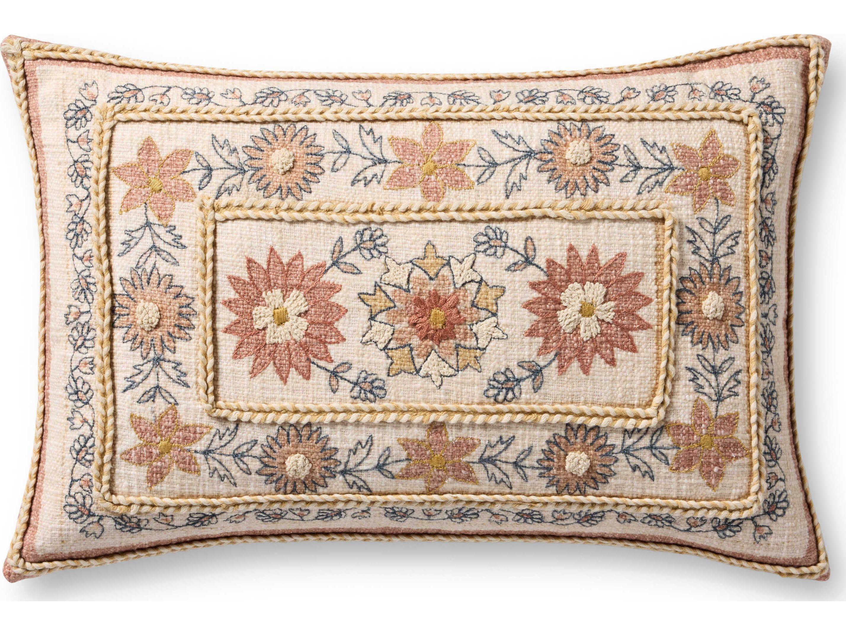 Loloi Rugs Red Multicolored 21" x 13" Pillow