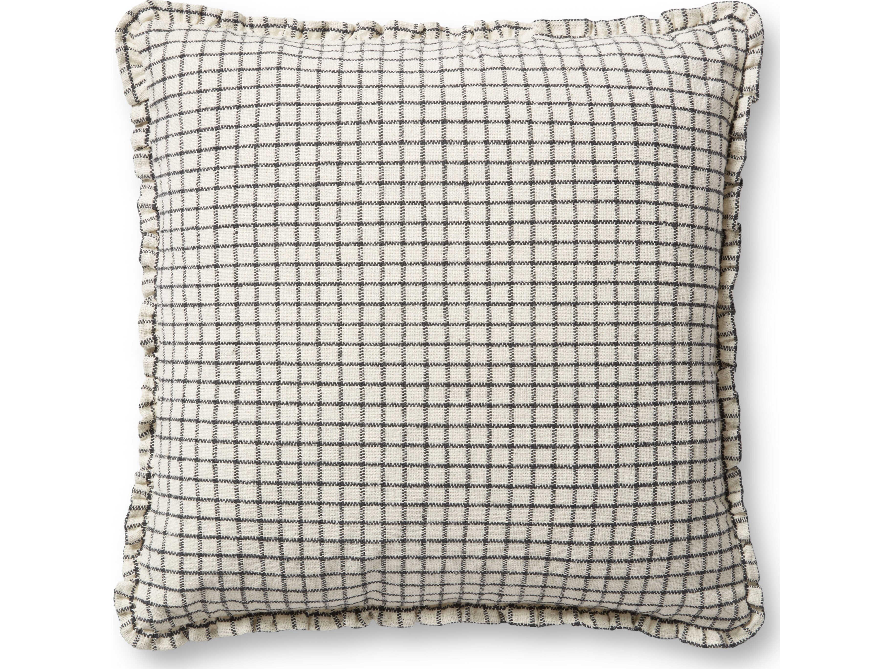 Loloi Rugs Chris Loves Julia Ivory / Black Pillow