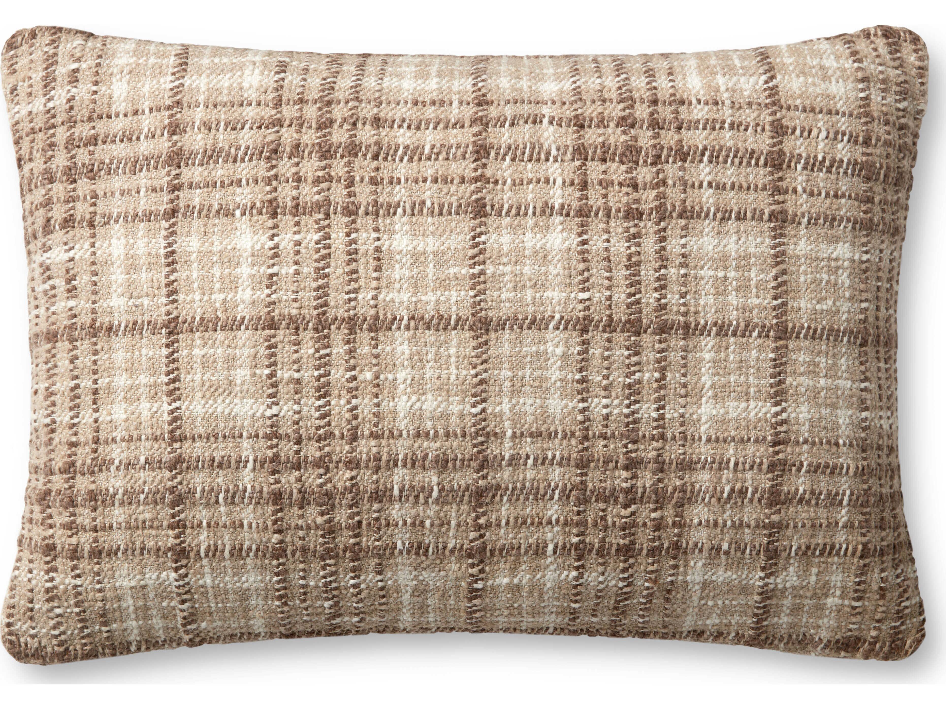 Loloi Rugs Chris Loves Julia Brown / Ivory Pillow