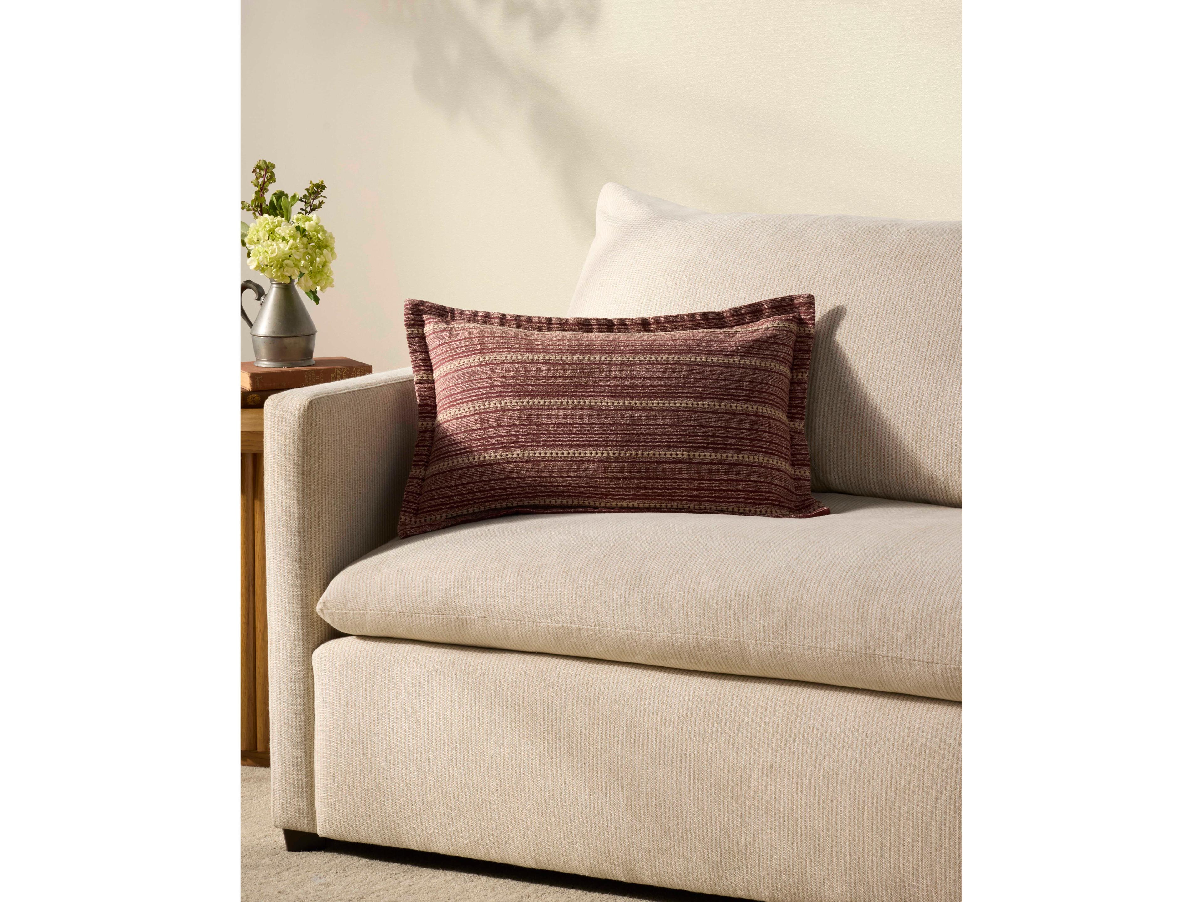 Loloi Rugs Chris Loves Julia Wine / Natural Pillow