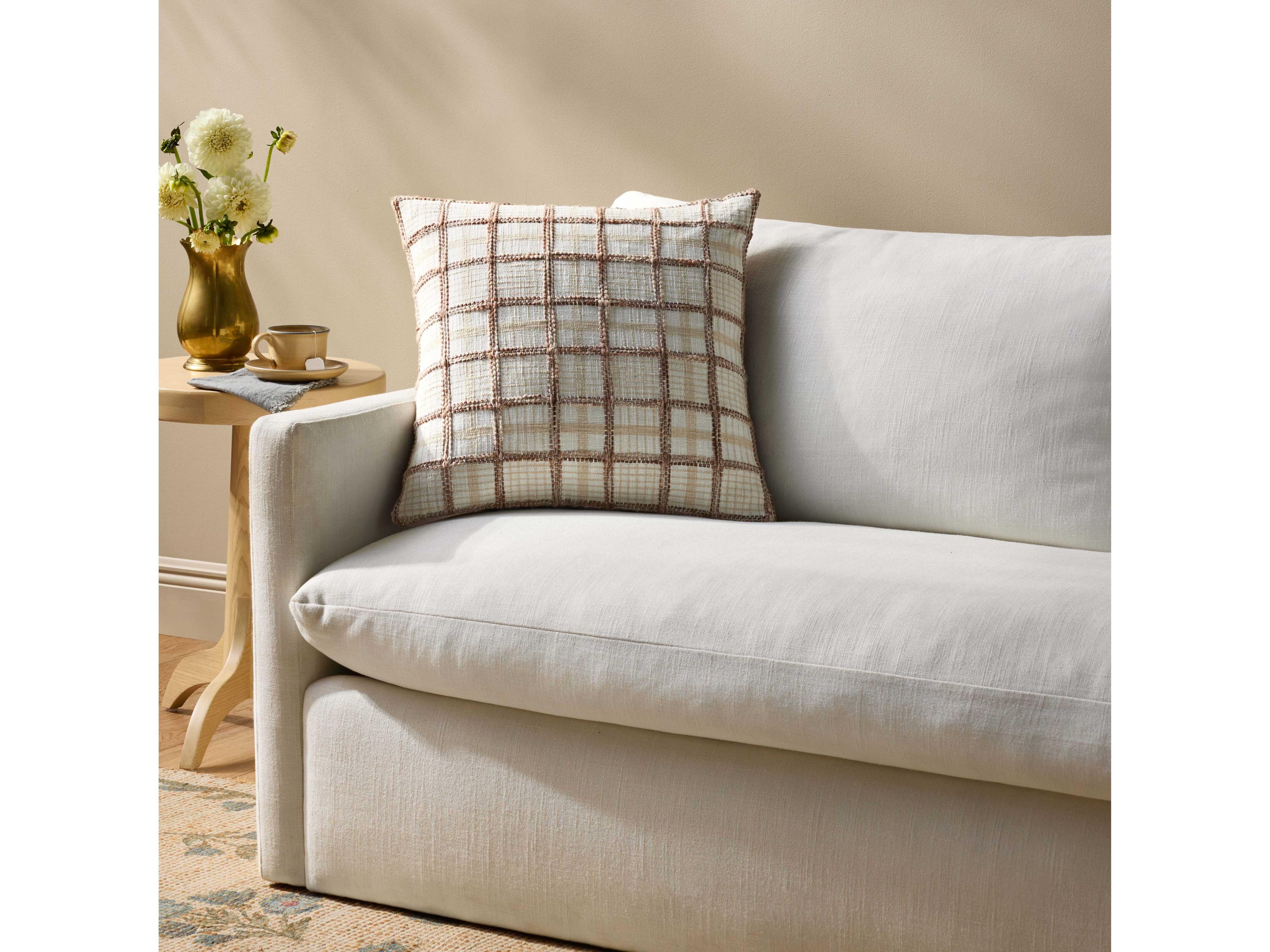 Loloi Rugs Chris Loves Julia Ivory / Brown Pillow