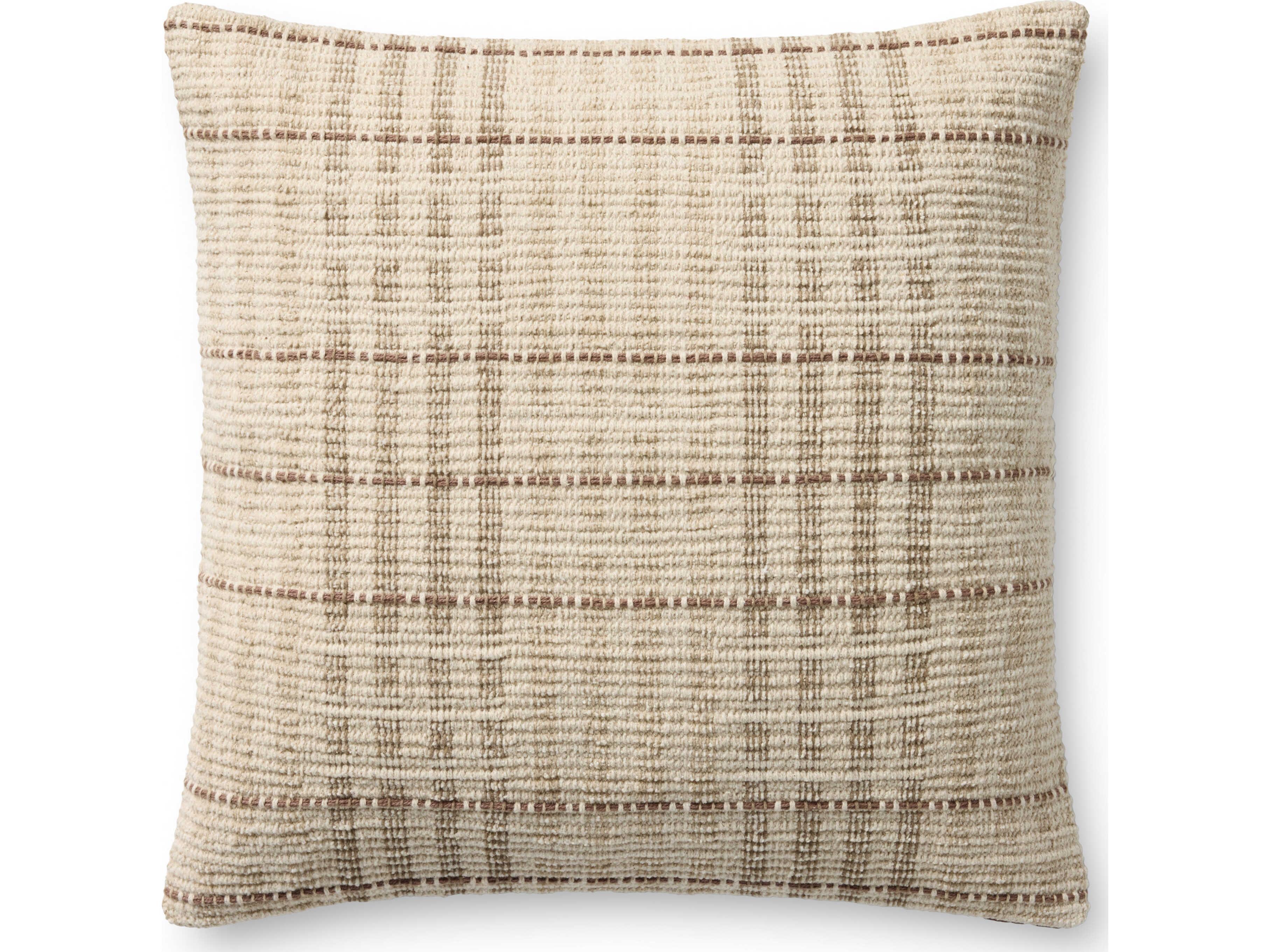 Loloi Rugs Chris Loves Julia Ivory / Brown Pillow