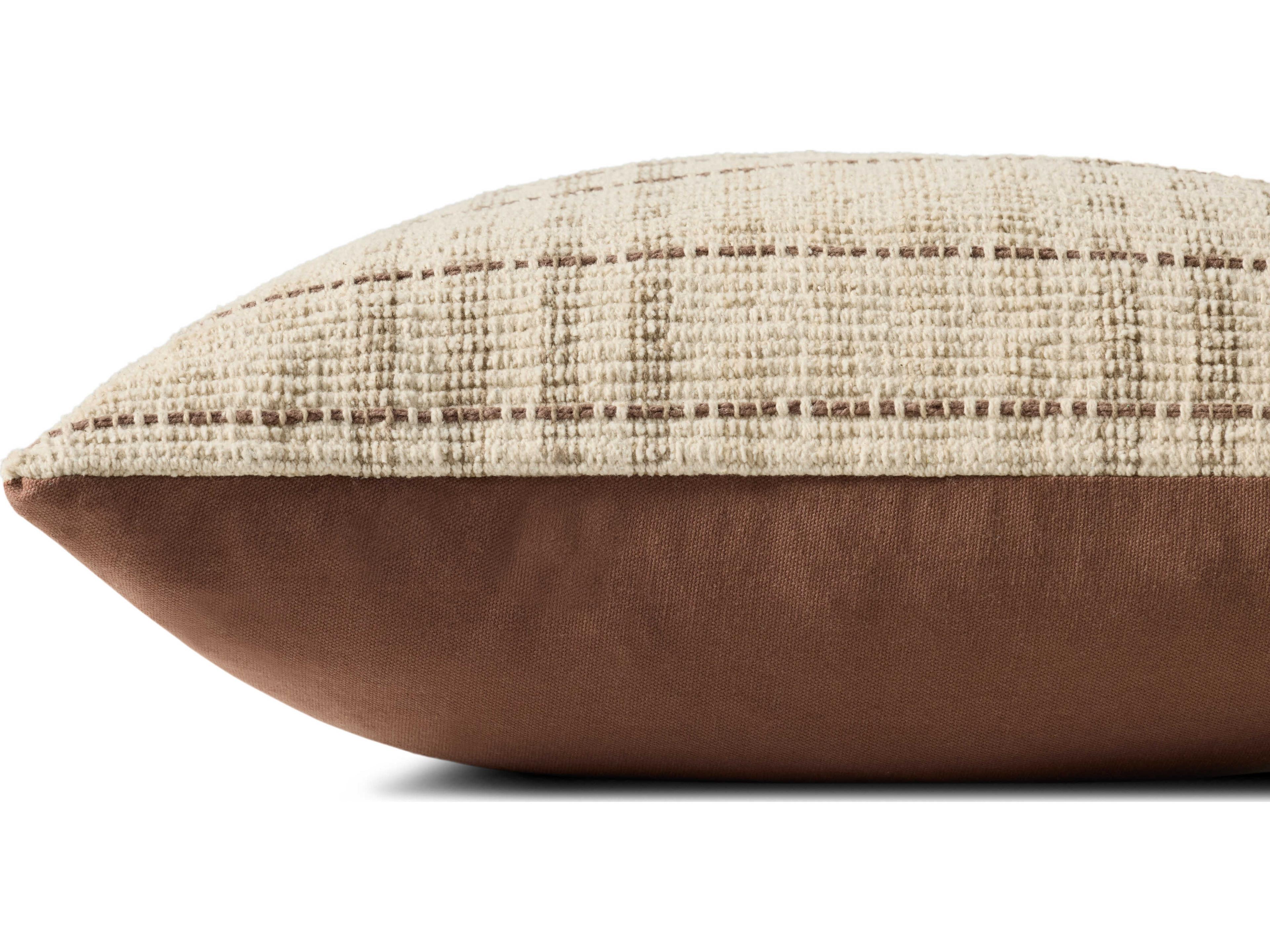 Loloi Rugs Chris Loves Julia Ivory / Brown Pillow