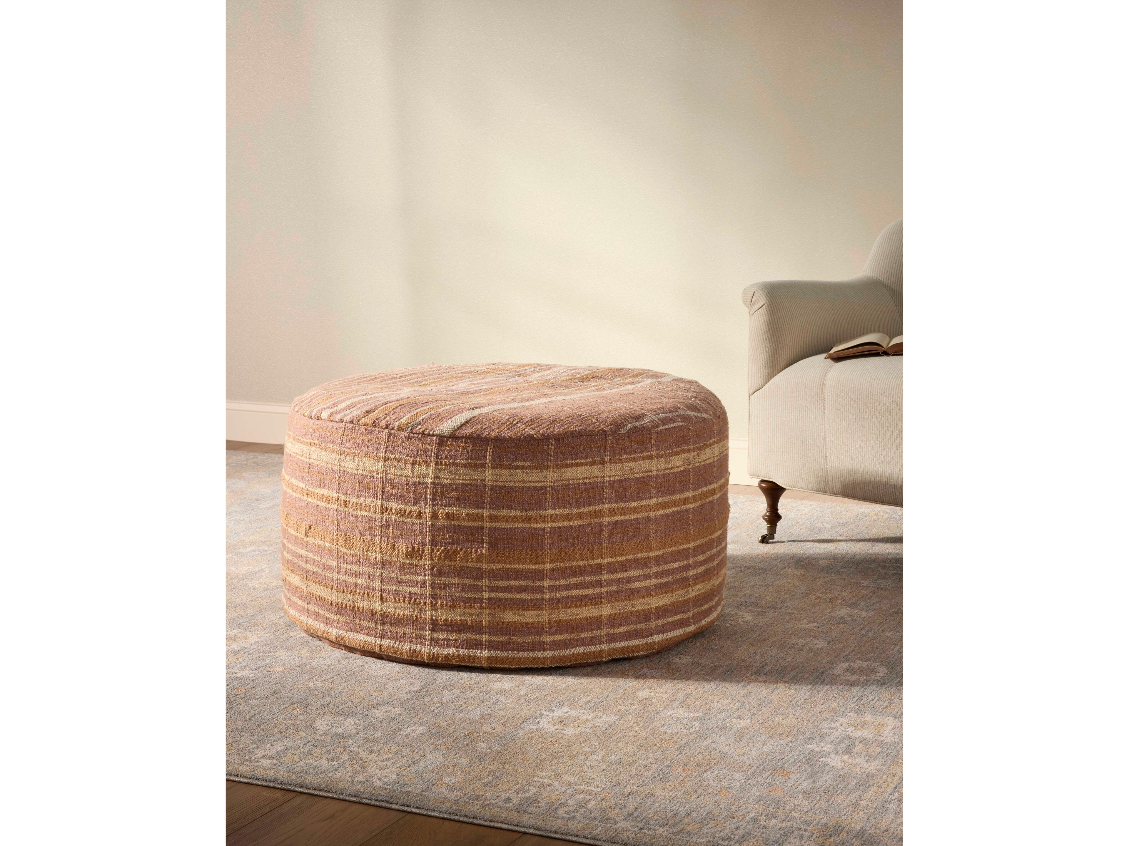 Loloi Rugs Wallace Clay Brown Upholstered Ottoman