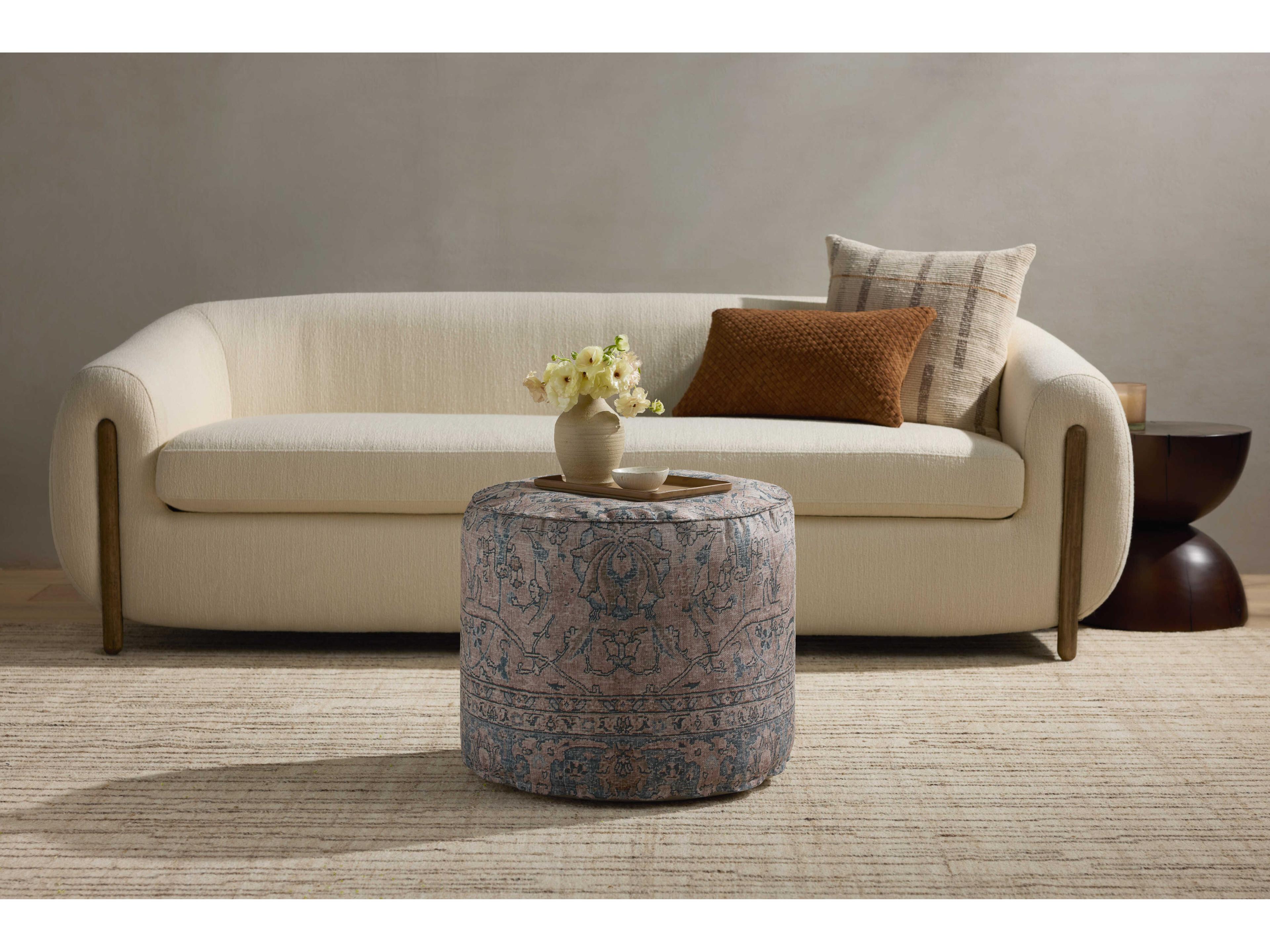 Loloi Rugs Taupe Tan Upholstered Ottoman
