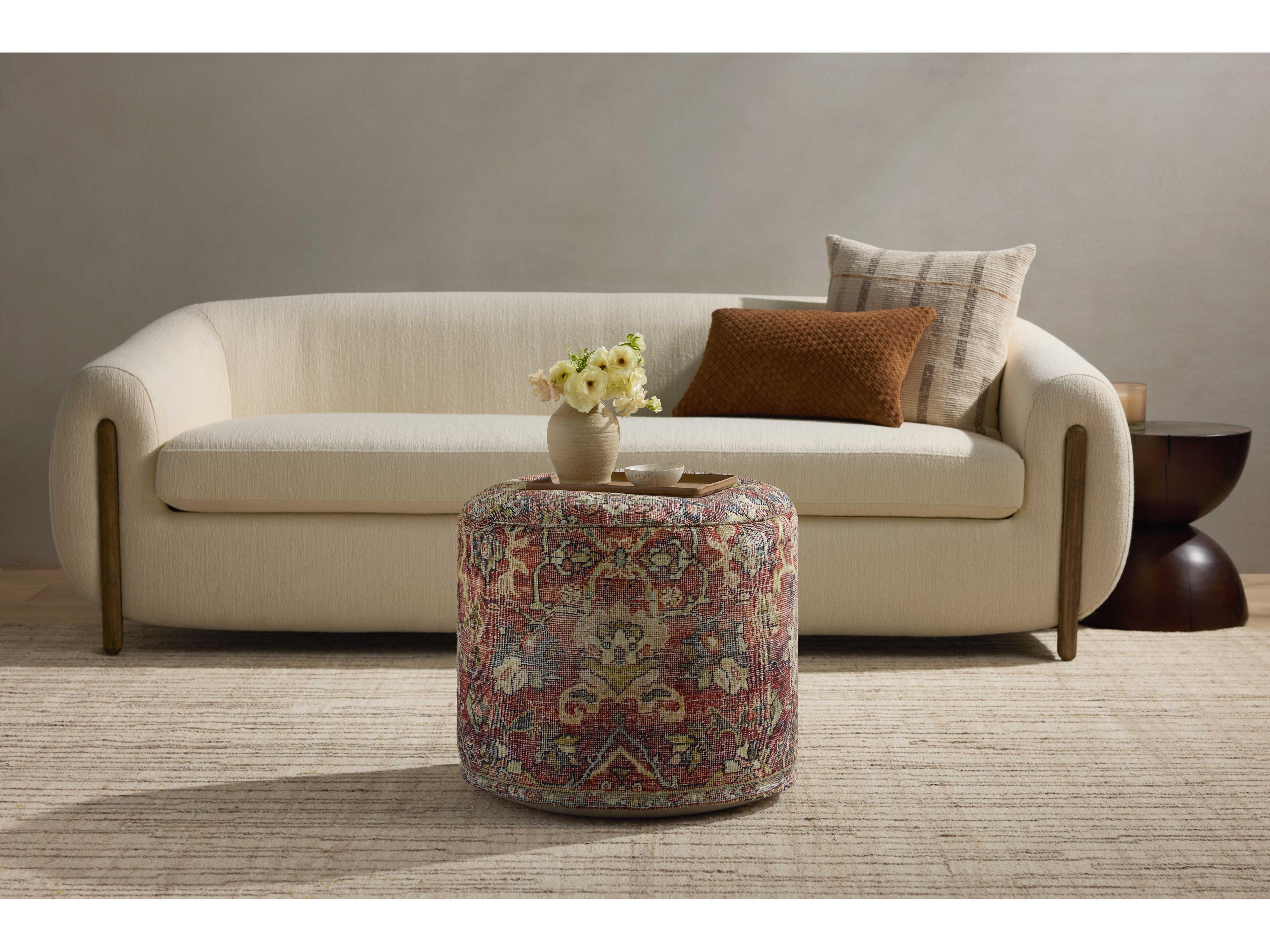 Loloi Rugs Spice Red Upholstered Ottoman