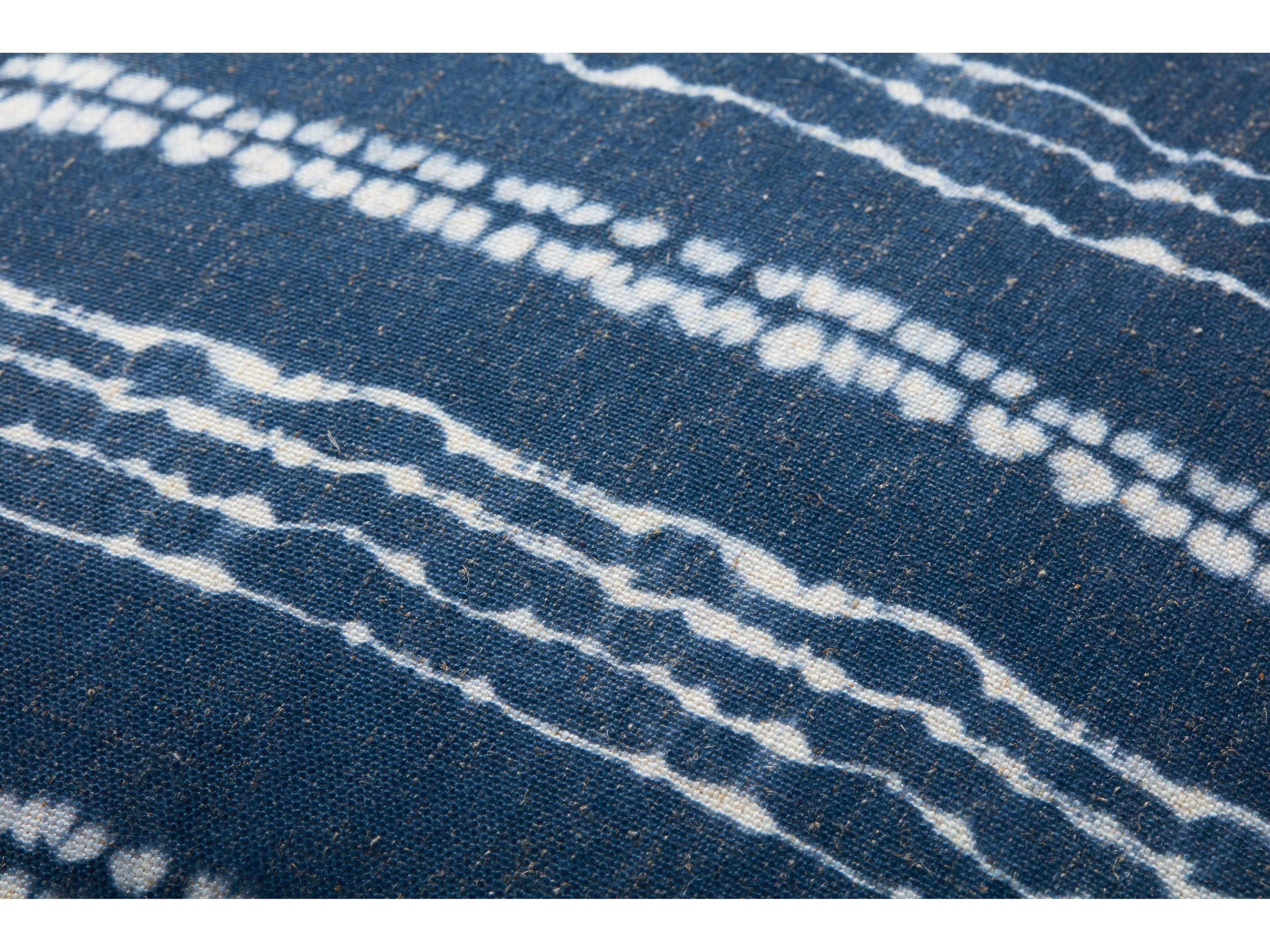 Loloi Rugs Indigo Ivory Blue Upholstered Ottoman