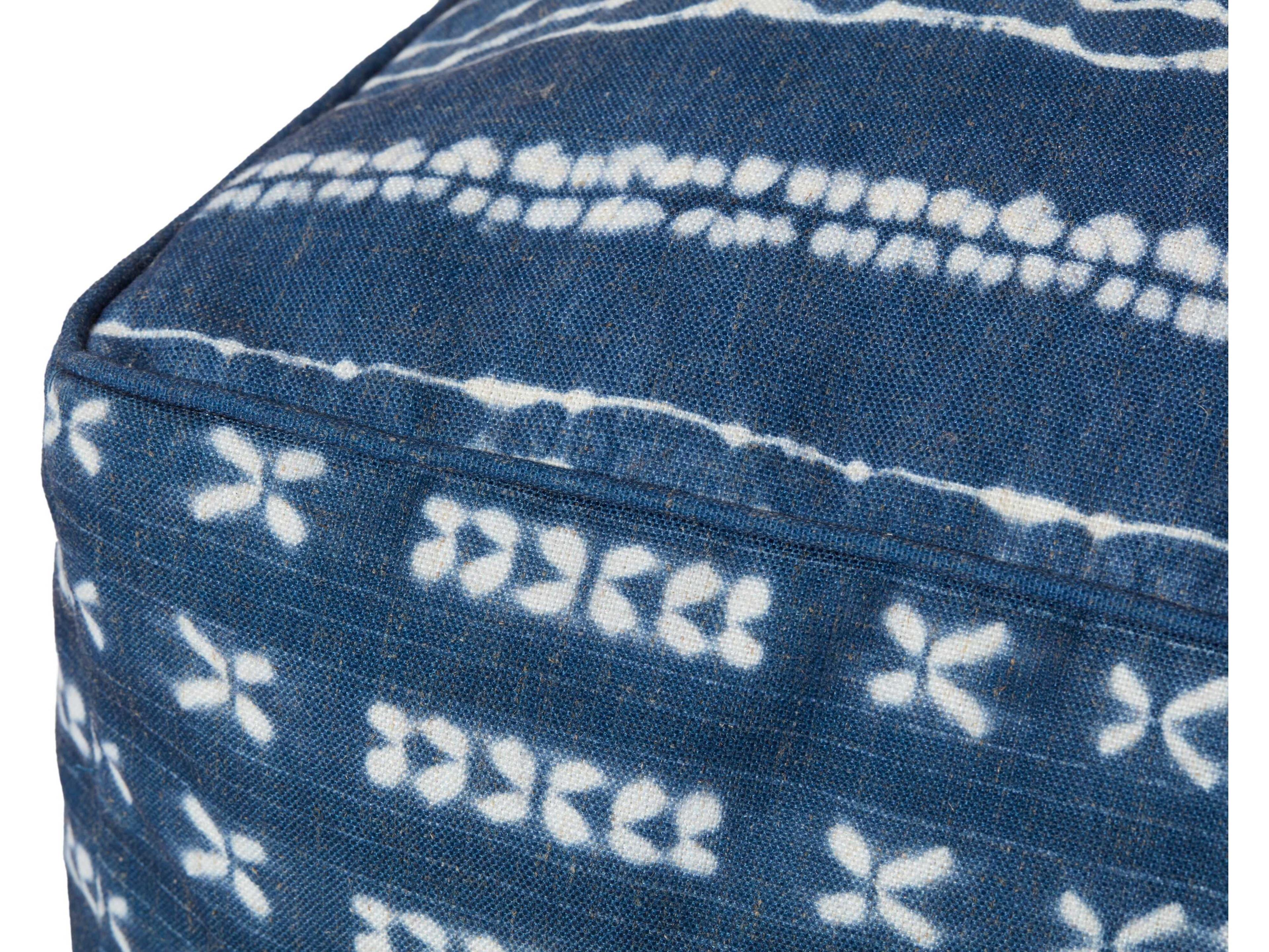 Loloi Rugs Indigo Ivory Blue Upholstered Ottoman