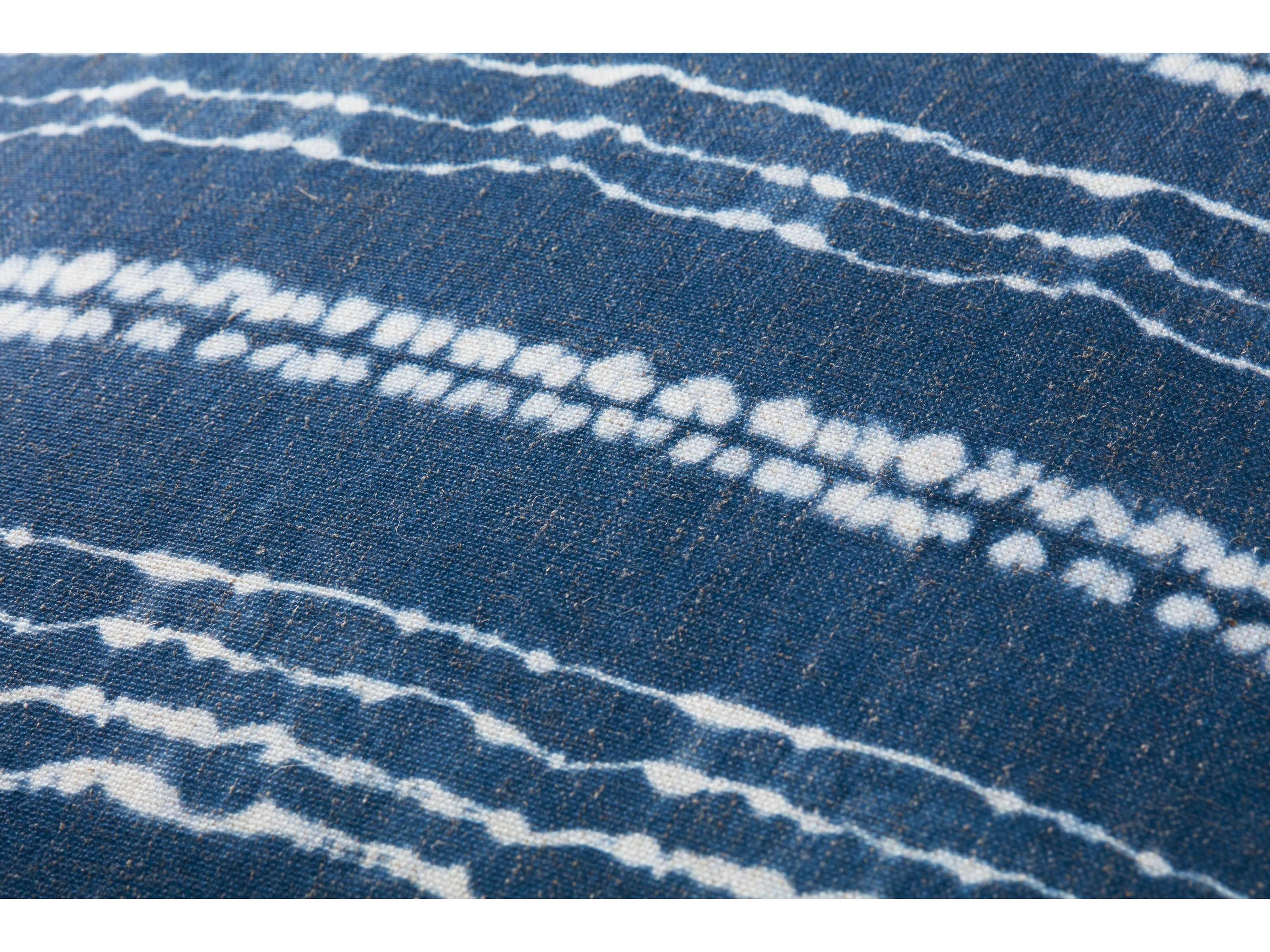 Loloi Rugs Indigo Ivory Blue Upholstered Ottoman