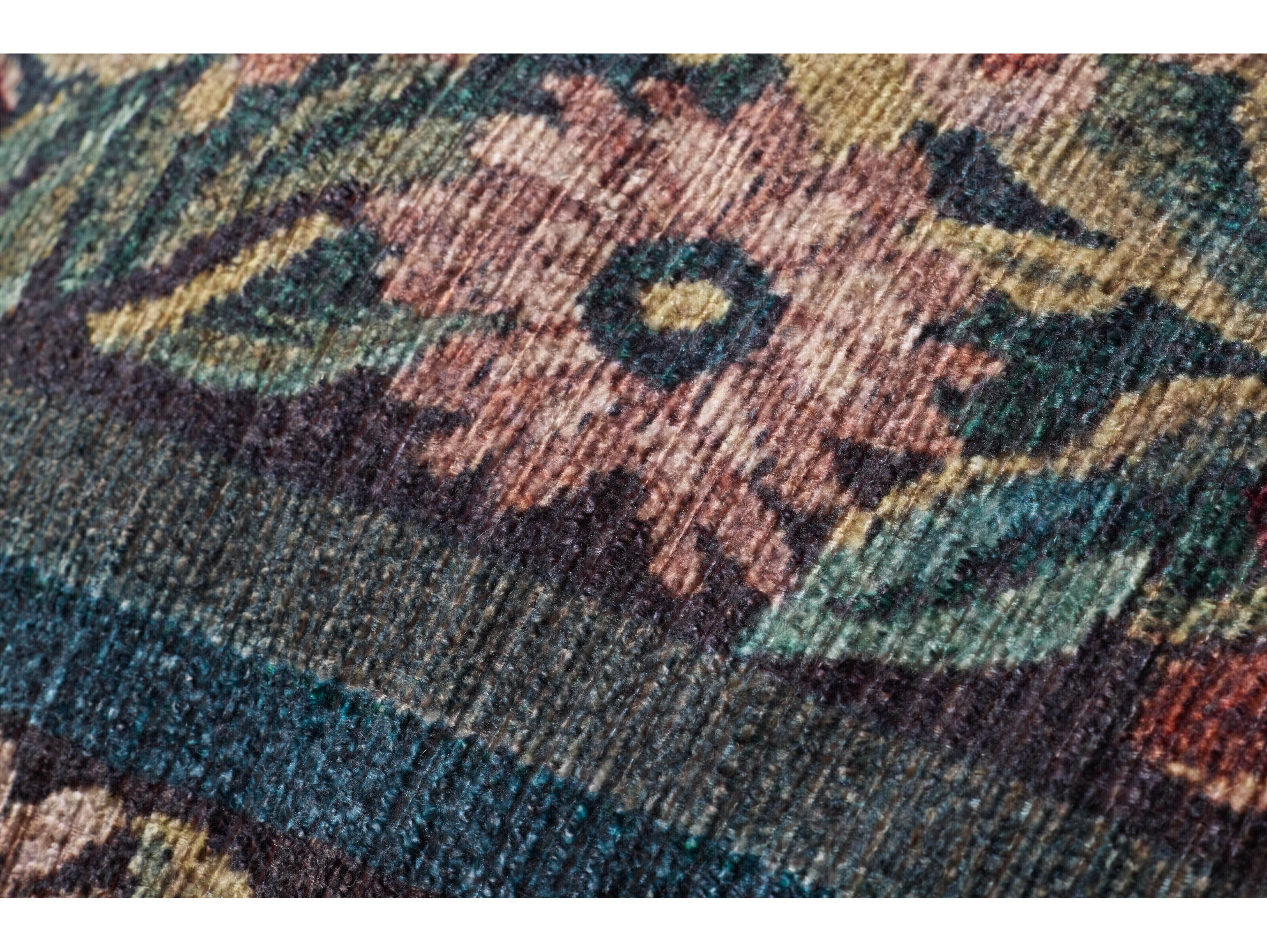 Loloi Rugs Blue Multi Upholstered Pouf