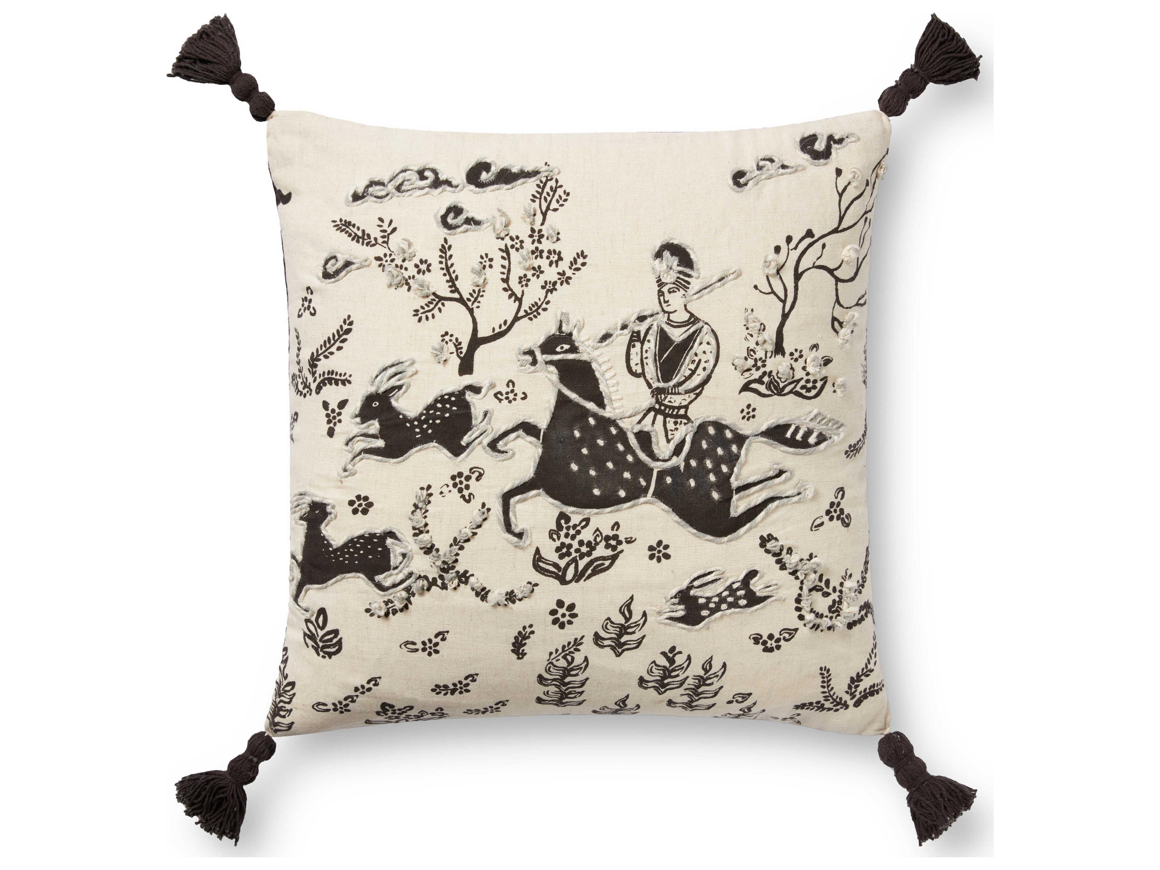 Loloi Rugs Ivory / Black Pillow