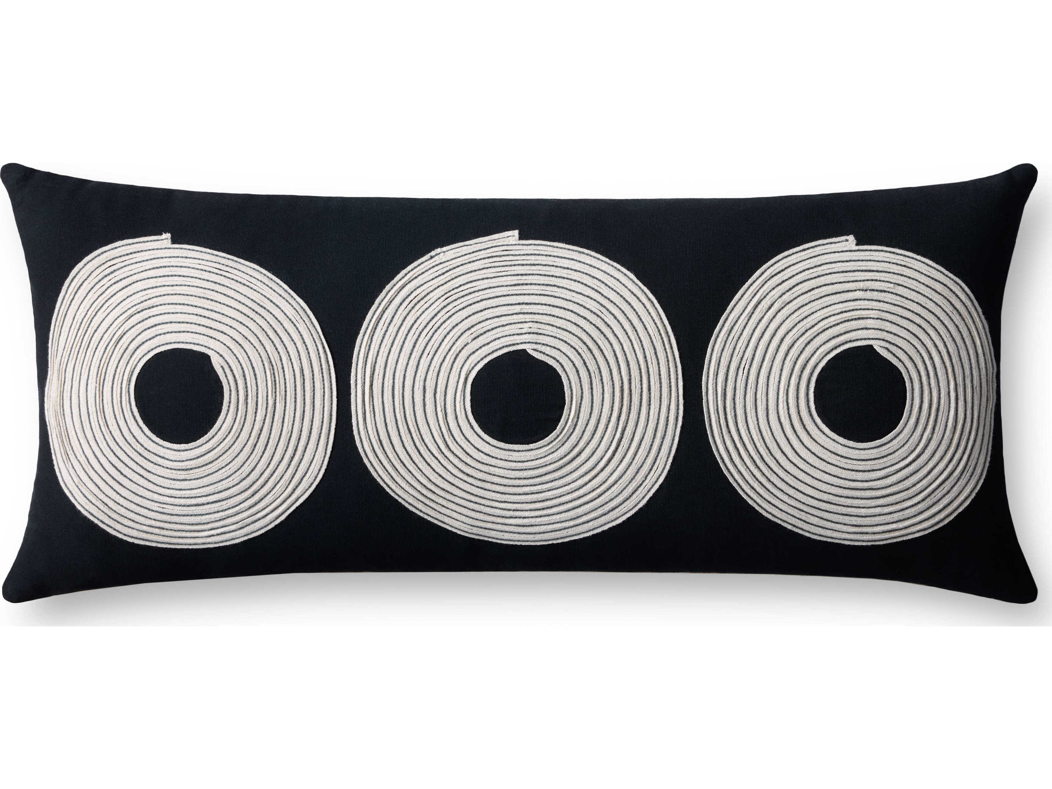 Loloi Rugs Black Natural 27" x 12" Pillow