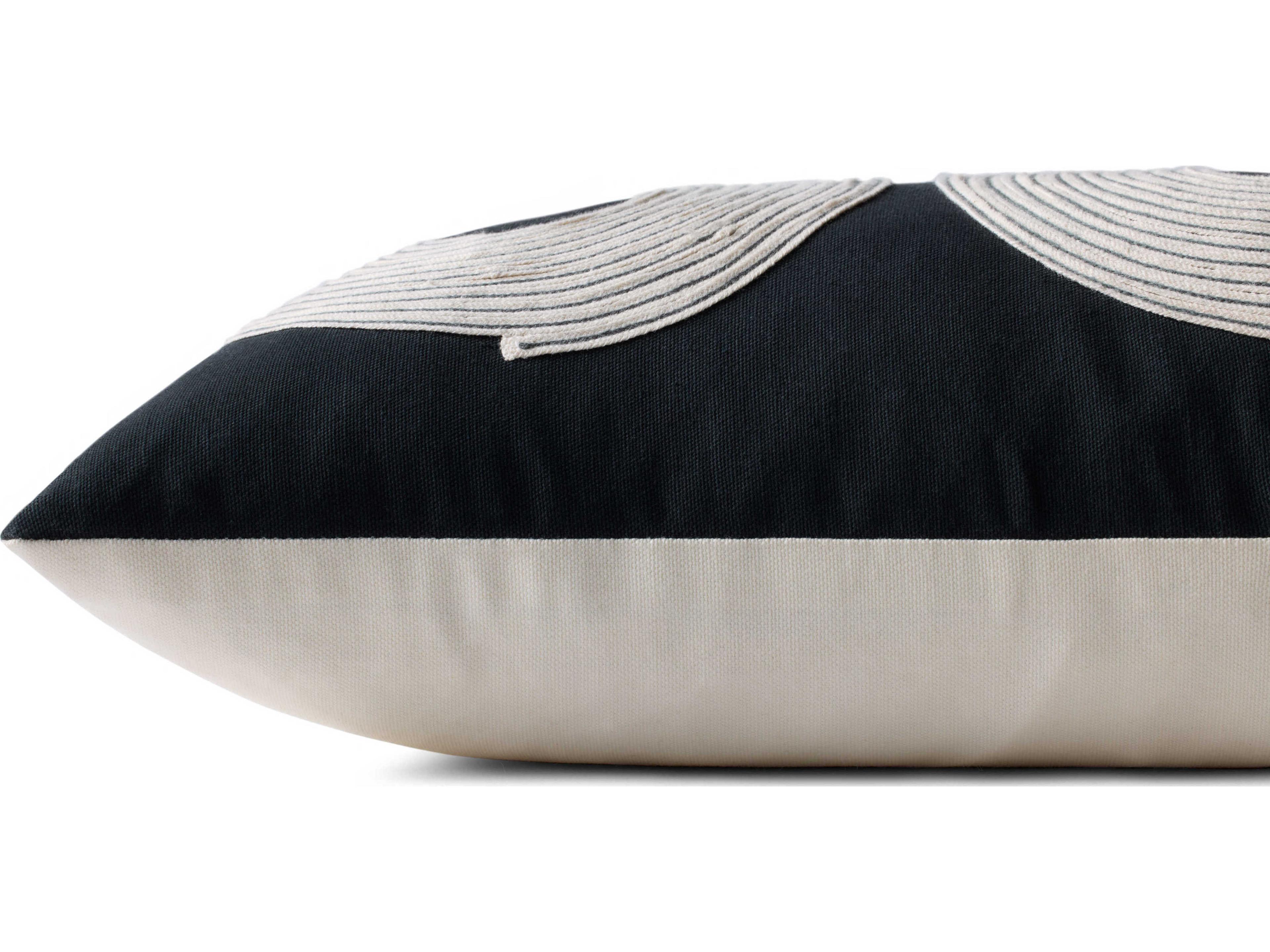 Loloi Rugs Black Natural 27" x 12" Pillow