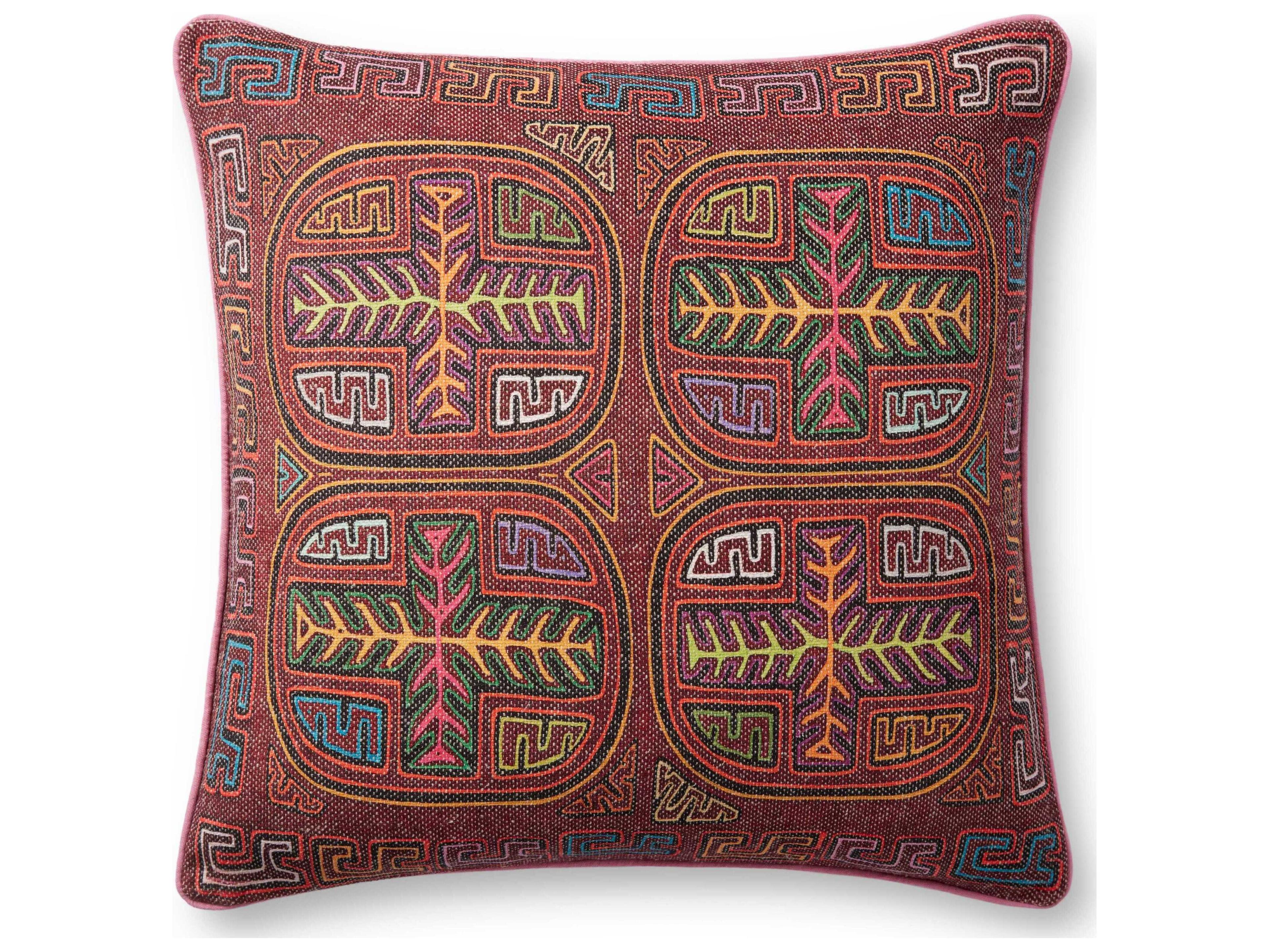 Loloi Rugs Berry / Multi 22" x 22" Pillow