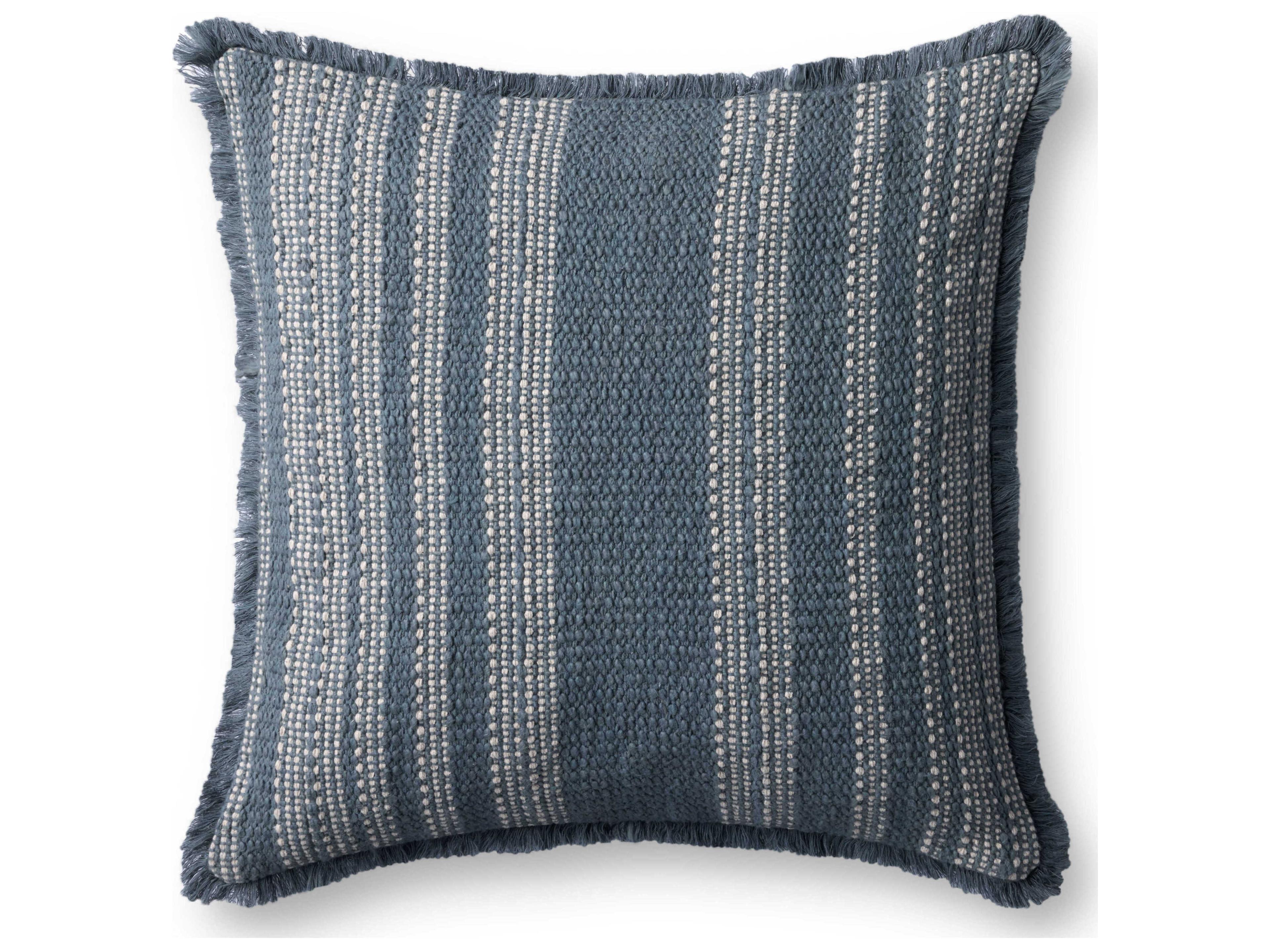 Loloi Rugs Blue Ivory 20" x 20" Pillow