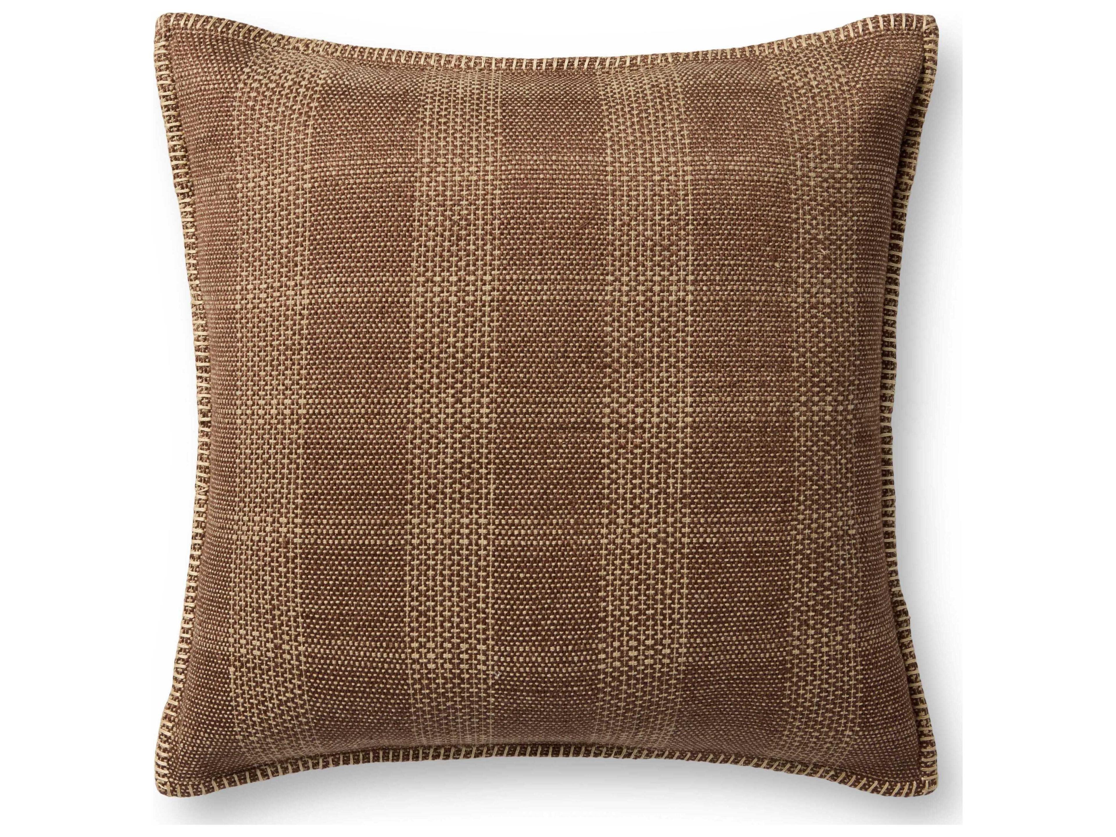 Loloi Rugs Brown Tan 20" x 20" Pillow