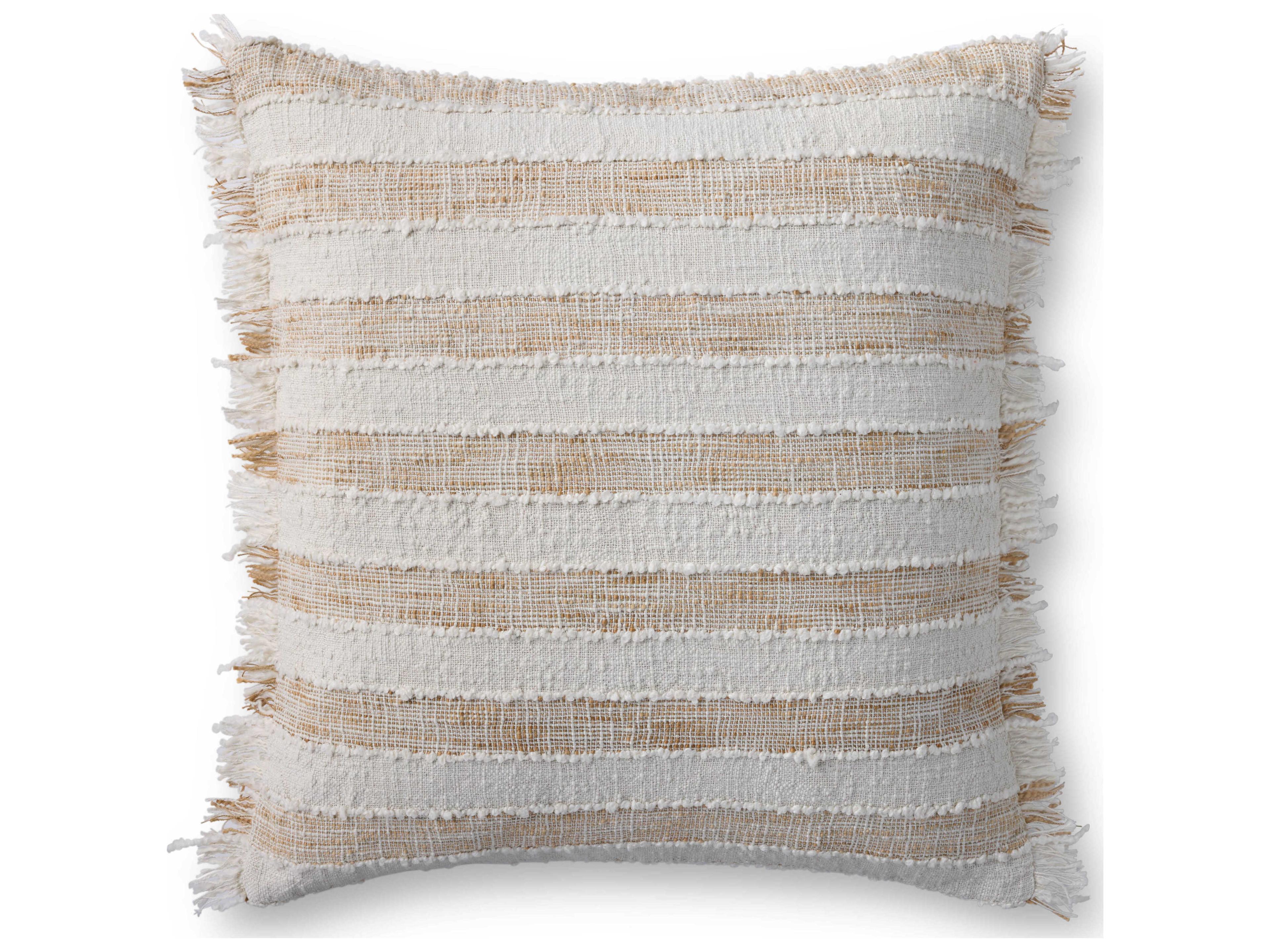 Loloi Rugs Beige Ivory 22" x 22" Pillow