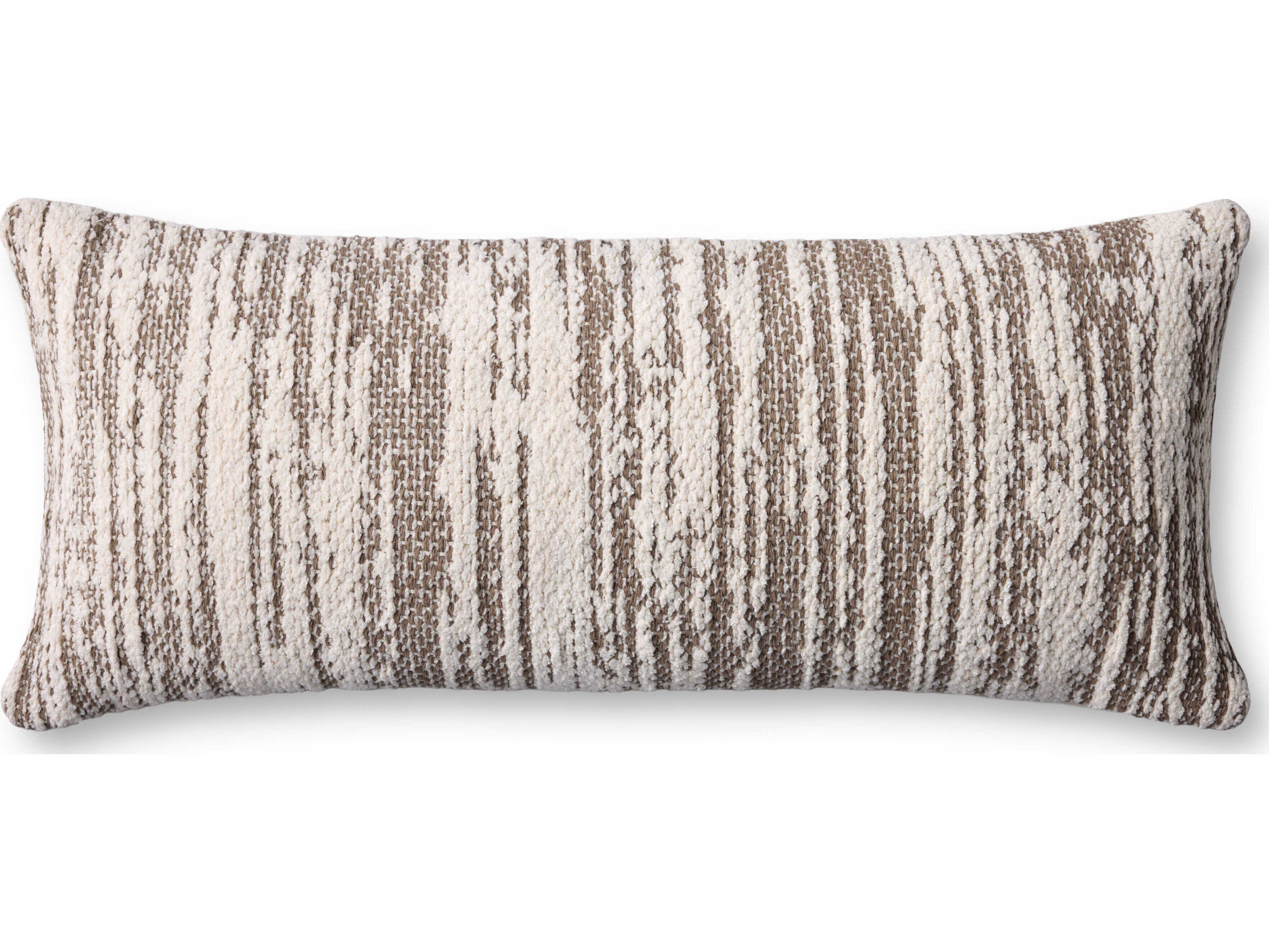 Loloi Rugs Dark Taupe Ivory 35" x 13" Pillow