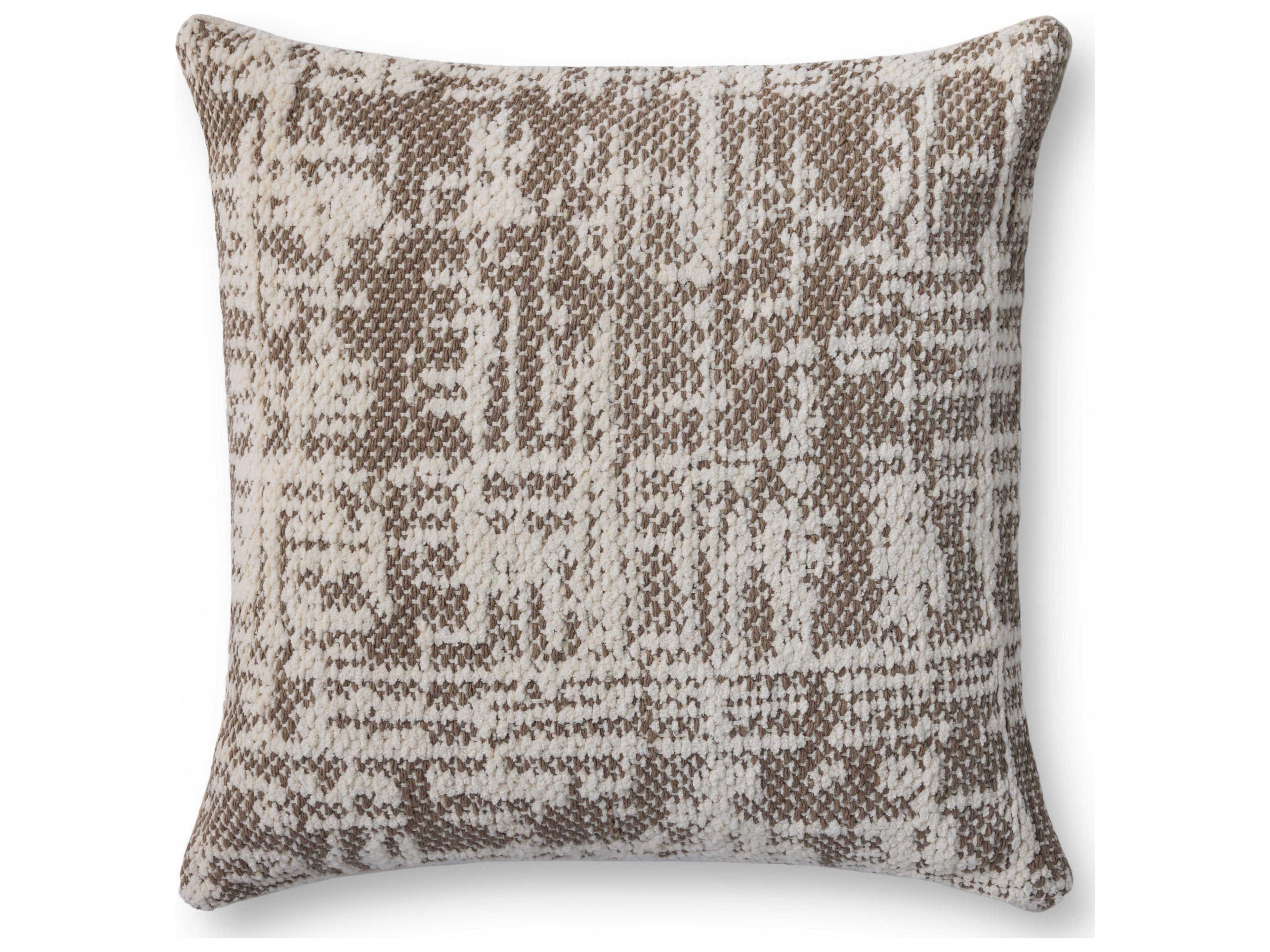 Loloi Rugs Dark Taupe Ivory 22" x 22" Pillow