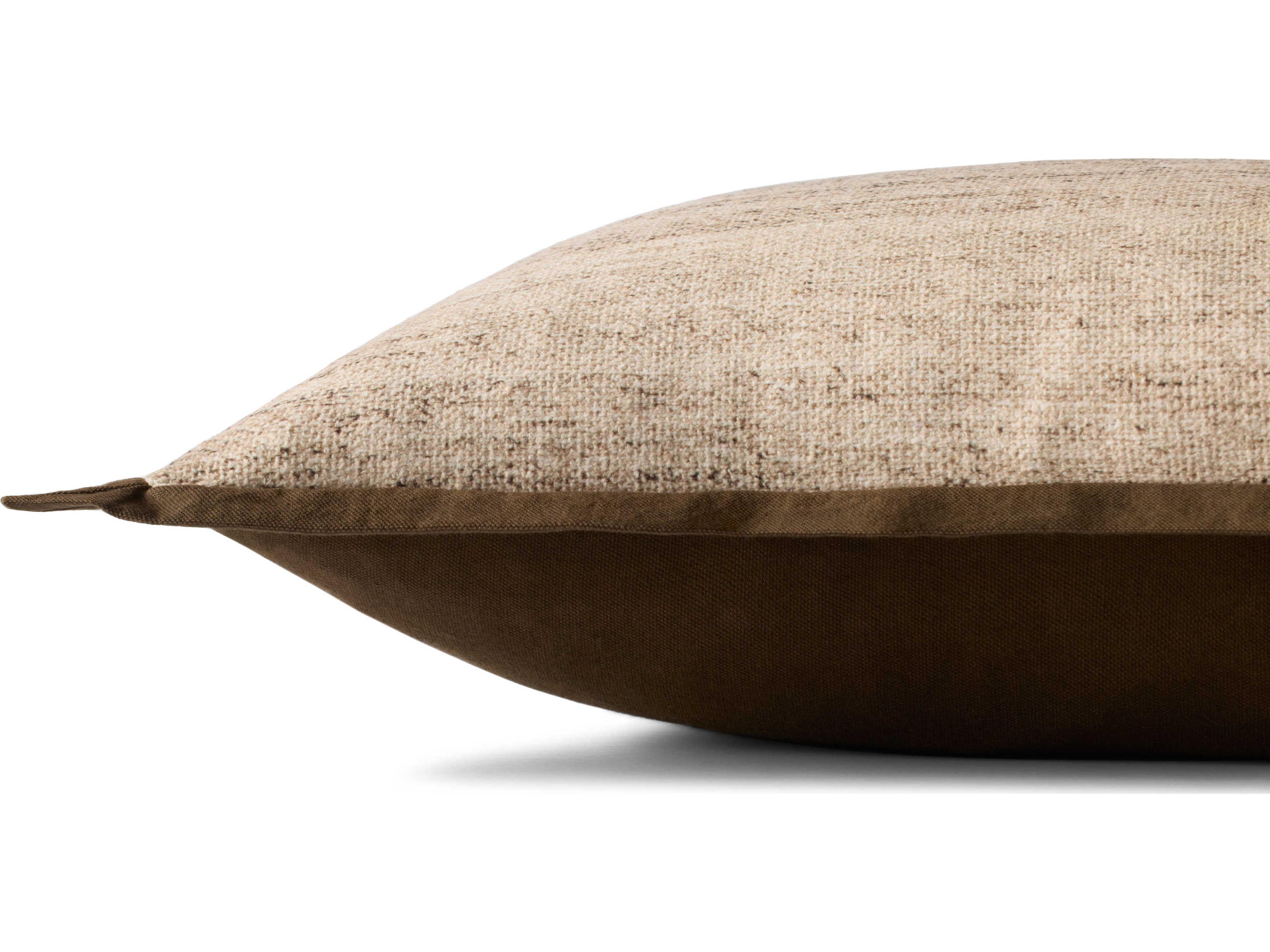 Loloi Rugs Brown Ivory 26" x 16" Pillow