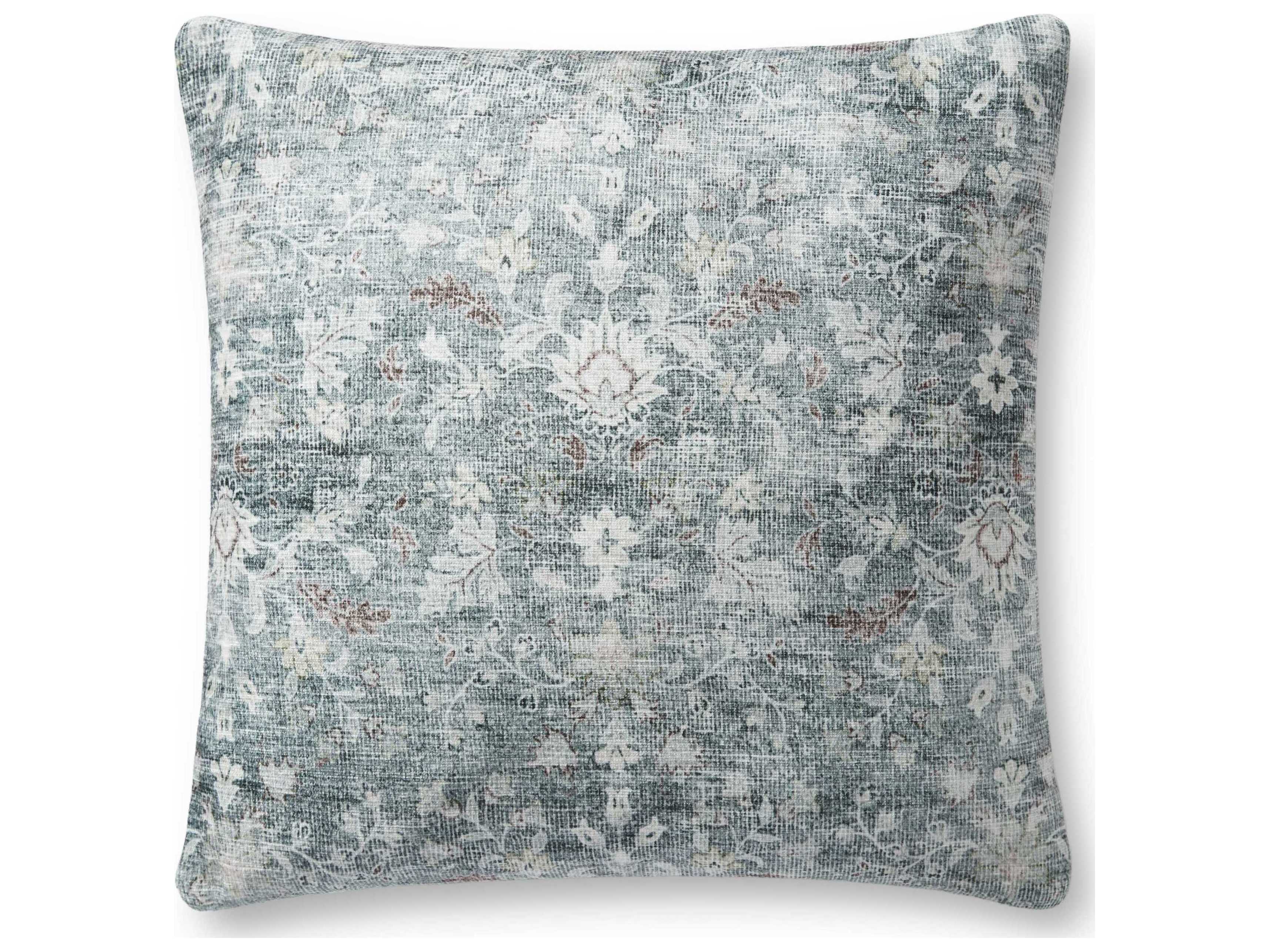 Loloi Rugs Grey / Ivory 18" x 18" Chris Loves Julia Pillow