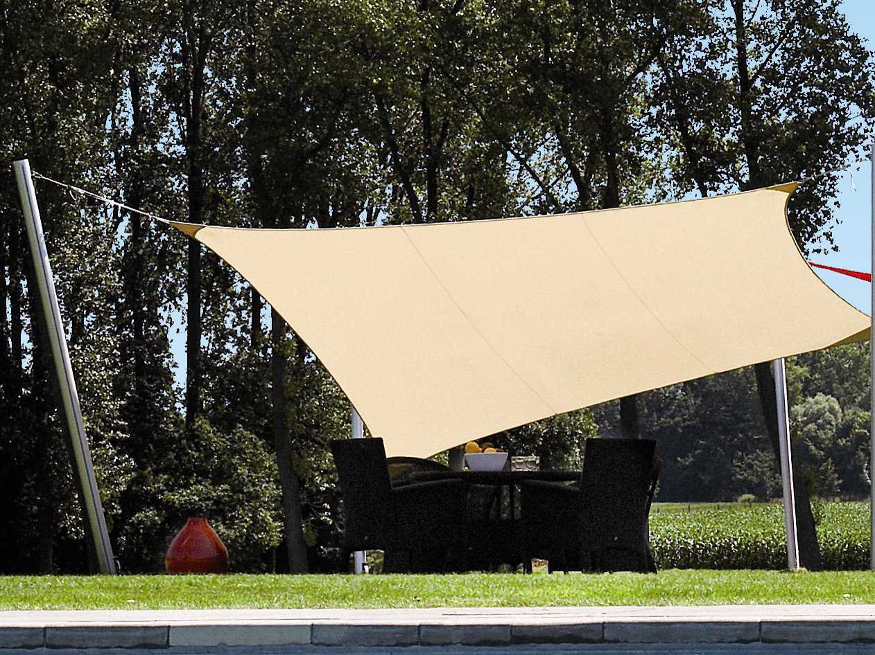 Luxury Umbrellas Ingenua 13 Foot Square Anodized Aluminum Shade Sail Patio Umbrella