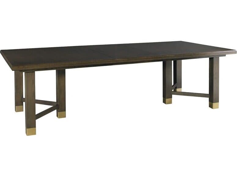 Lillian August Workshop Bancroft - Extendable Rectangular Wood Modern Elm Brass Dining Table