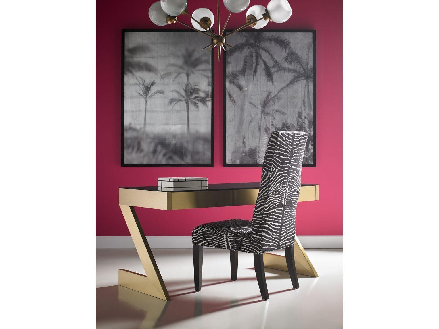 Lillian August Modern Archives Yves Aged Mirror Polished Brass Writing Desk