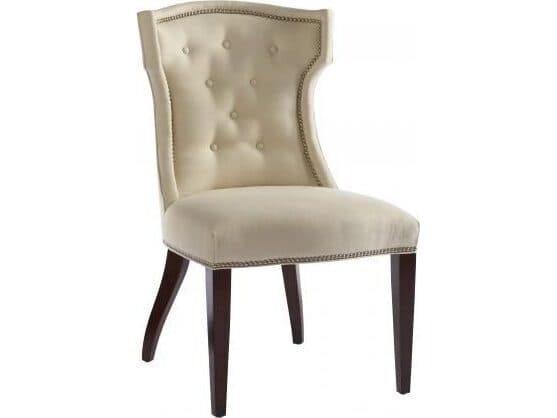 Lillian August Upholstery Quinn Natural Wood Beige Upholstered Side Dining Chair