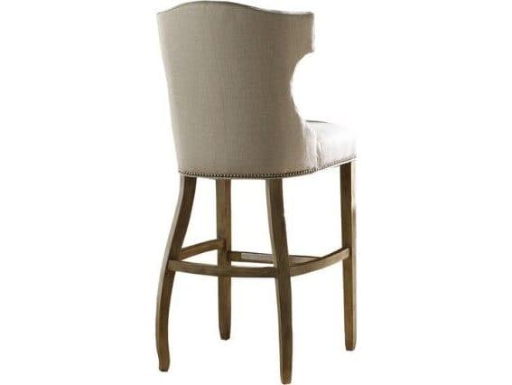 Lillian August Upholstery Quinn Upholstered Natural Wood Tobar Linen Limewood Bar Stool