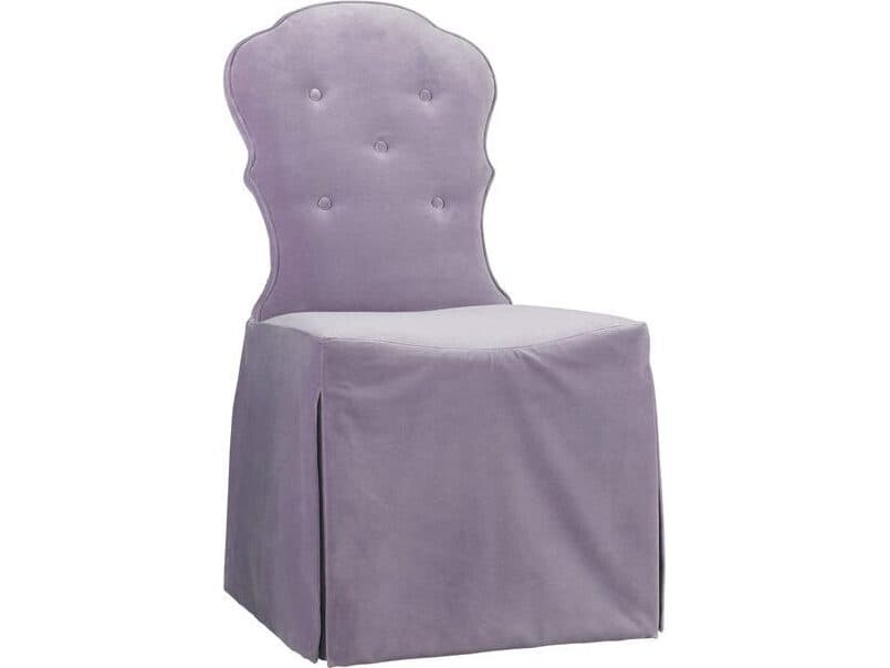 Lillian August Upholstery Arden Court Walnut Wood Purple Upholstered Side Dining Chair