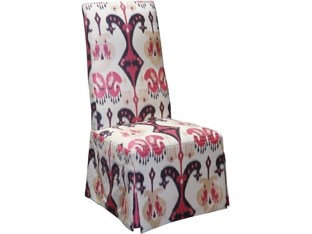 Lillian August Upholstery Royale Walnut Wood Pink Upholstered Side Dining Chair