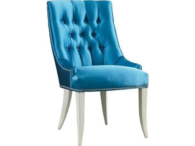 Lillian August Upholstery Ally Court Tufted Blue Upholstered Side Dining Chair