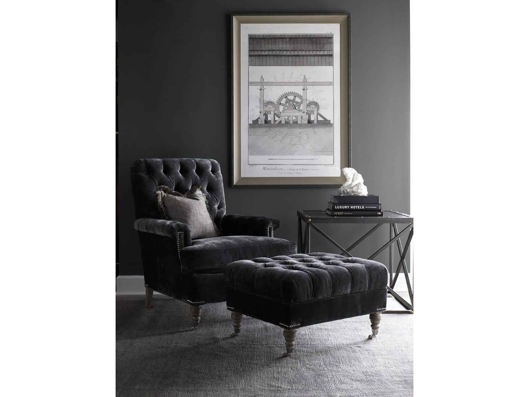 Lillian August Upholstery Blazer Rolling Fabric Tufted Accent Chair