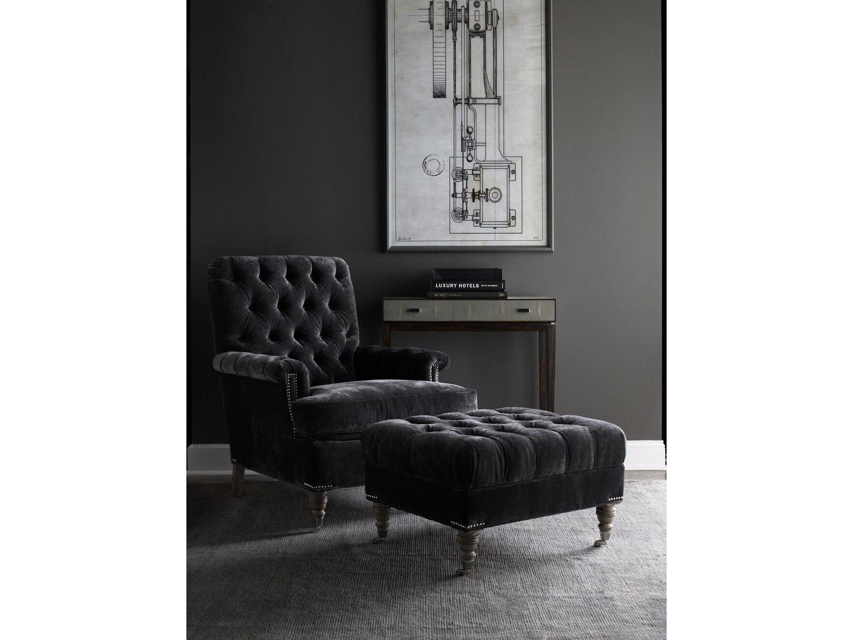 Lillian August Upholstery Blazer Rolling Fabric Tufted Accent Chair